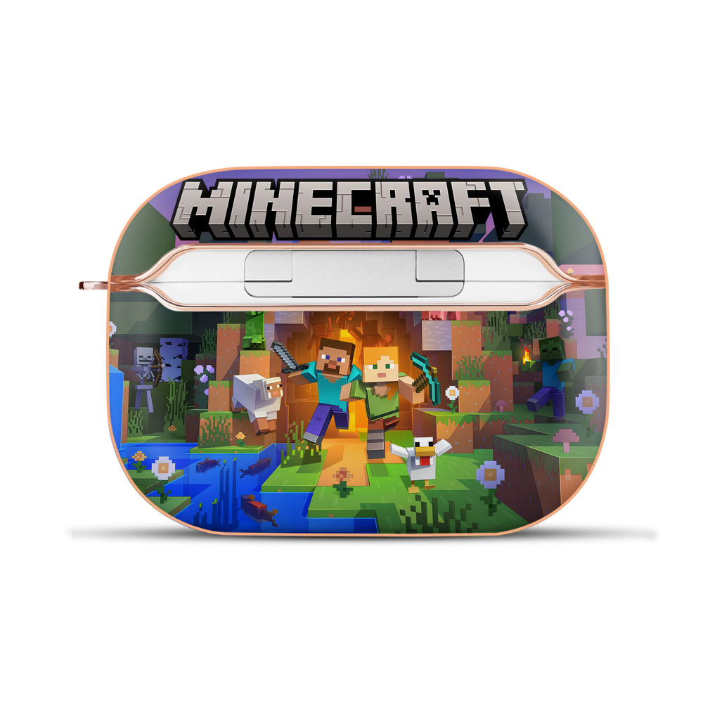 （画像用） マインクラフト ブロックの世界 Minecraft MC Block world 【AirPods Pro用】ハードシェル保護ケース｜耐衝撃・防指紋・カラビナ付き商品仕様