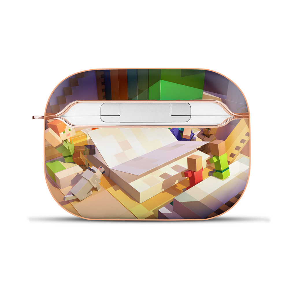 （画像用） マインクラフト ブロックの世界 Minecraft MC Block world 【AirPods Pro用】ハードシェル保護ケース｜耐衝撃・防指紋・カラビナ付き商品仕様