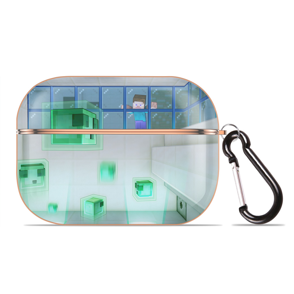 （画像用） マインクラフト ブロックの世界 Minecraft MC Block world 【AirPods Pro用】ハードシェル保護ケース｜耐衝撃・防指紋・カラビナ付き商品仕様