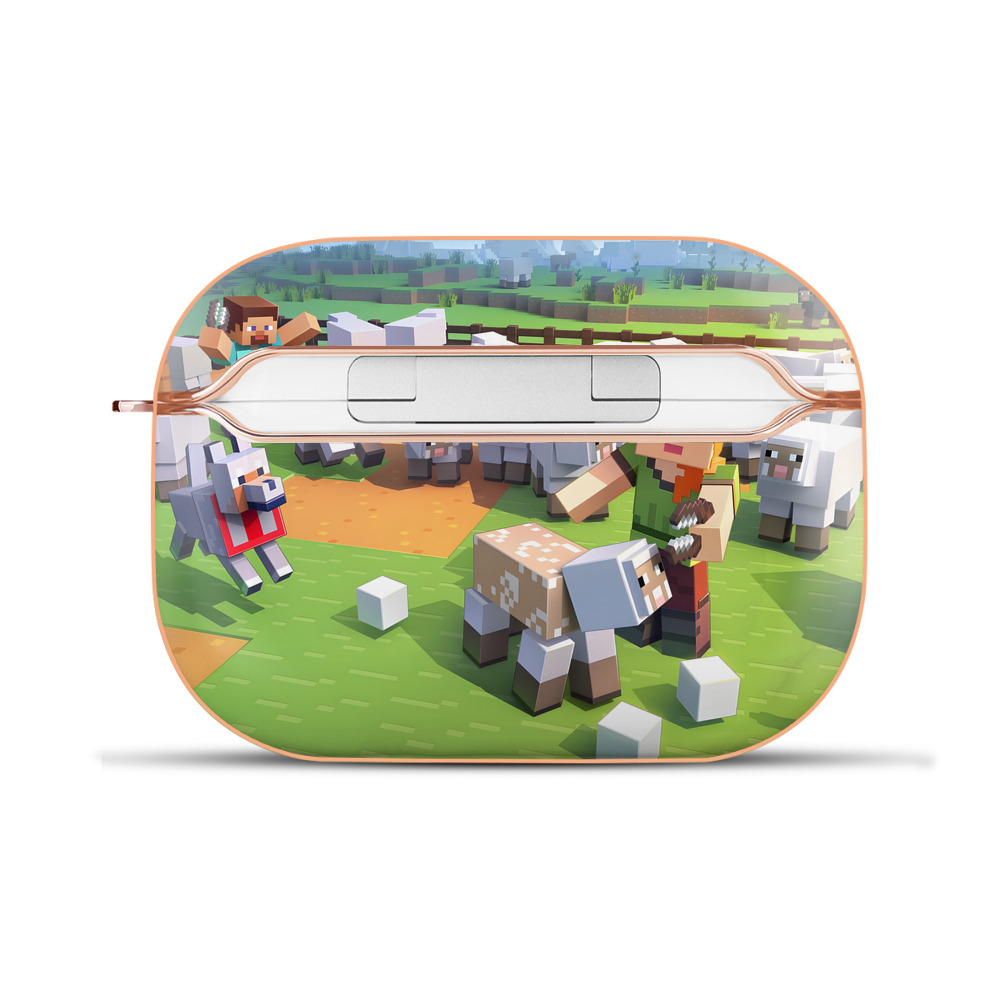 （画像用） マインクラフト ブロックの世界 Minecraft MC Block world 【AirPods Pro用】ハードシェル保護ケース｜耐衝撃・防指紋・カラビナ付き商品仕様