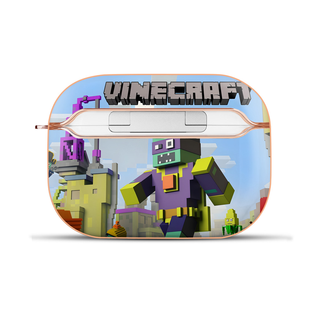 （画像用） マインクラフト ブロックの世界 Minecraft MC Block world 【AirPods Pro用】ハードシェル保護ケース｜耐衝撃・防指紋・カラビナ付き商品仕様