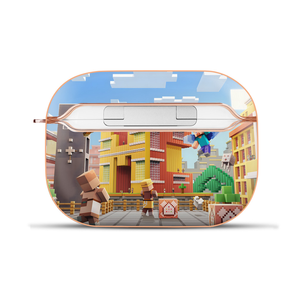 （画像用） マインクラフト ブロックの世界 Minecraft MC Block world 【AirPods Pro用】ハードシェル保護ケース｜耐衝撃・防指紋・カラビナ付き商品仕様
