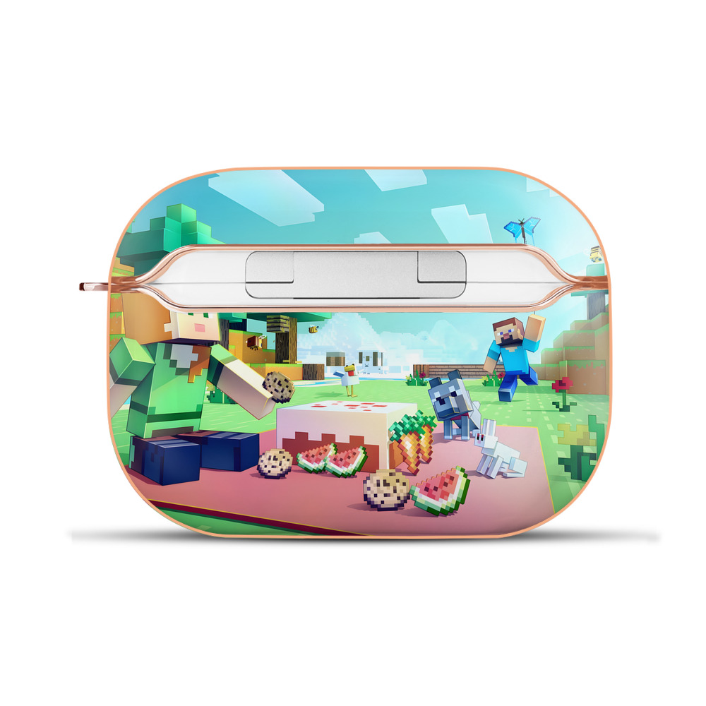 （画像用） マインクラフト ブロックの世界 Minecraft MC Block world 【AirPods Pro用】ハードシェル保護ケース｜耐衝撃・防指紋・カラビナ付き商品仕様