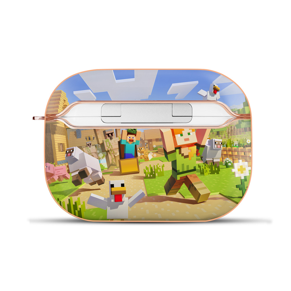 （画像用） マインクラフト ブロックの世界 Minecraft MC Block world 【AirPods Pro用】ハードシェル保護ケース｜耐衝撃・防指紋・カラビナ付き商品仕様