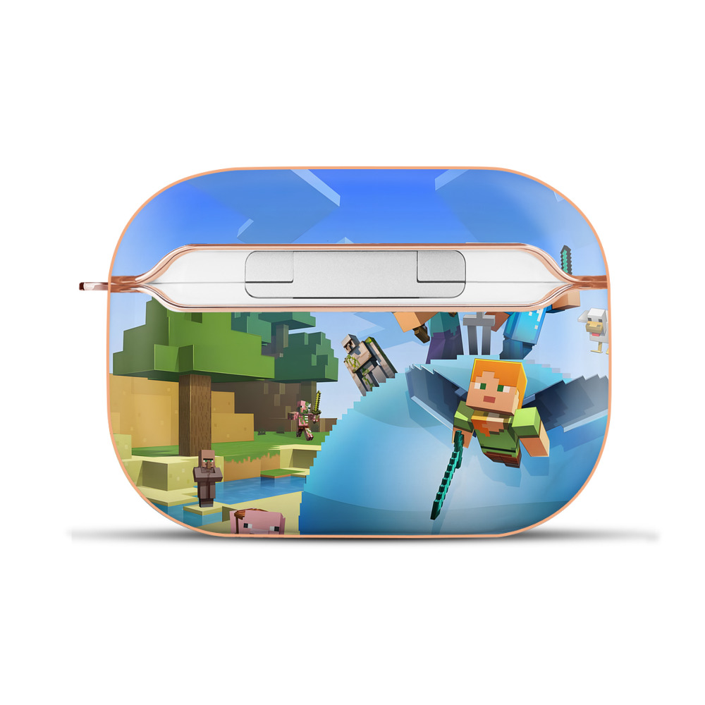 （画像用） マインクラフト ブロックの世界 Minecraft MC Block world 【AirPods Pro用】ハードシェル保護ケース｜耐衝撃・防指紋・カラビナ付き商品仕様