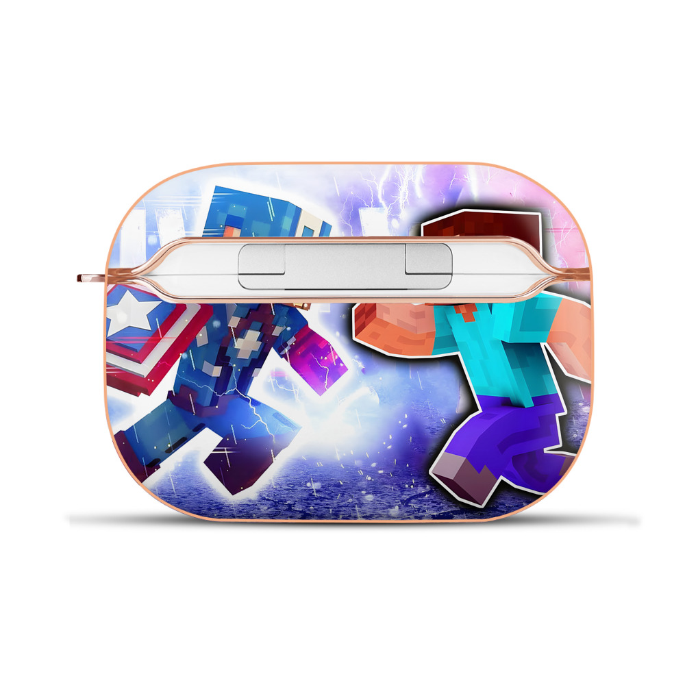 （画像用） マインクラフト ブロックの世界 Minecraft MC Block world 【AirPods Pro用】ハードシェル保護ケース｜耐衝撃・防指紋・カラビナ付き商品仕様