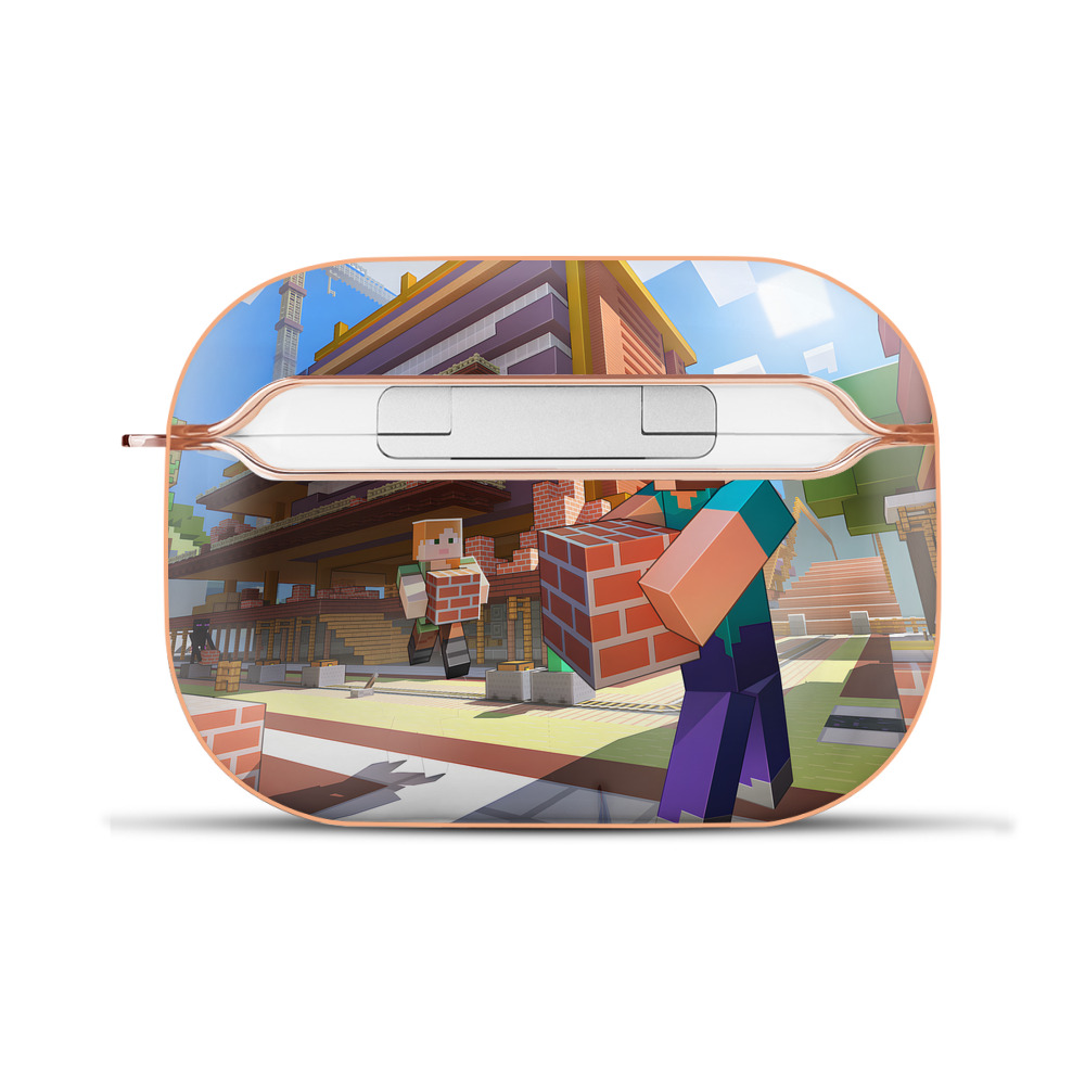 （画像用） マインクラフト ブロックの世界 Minecraft MC Block world 【AirPods Pro用】ハードシェル保護ケース｜耐衝撃・防指紋・カラビナ付き商品仕様