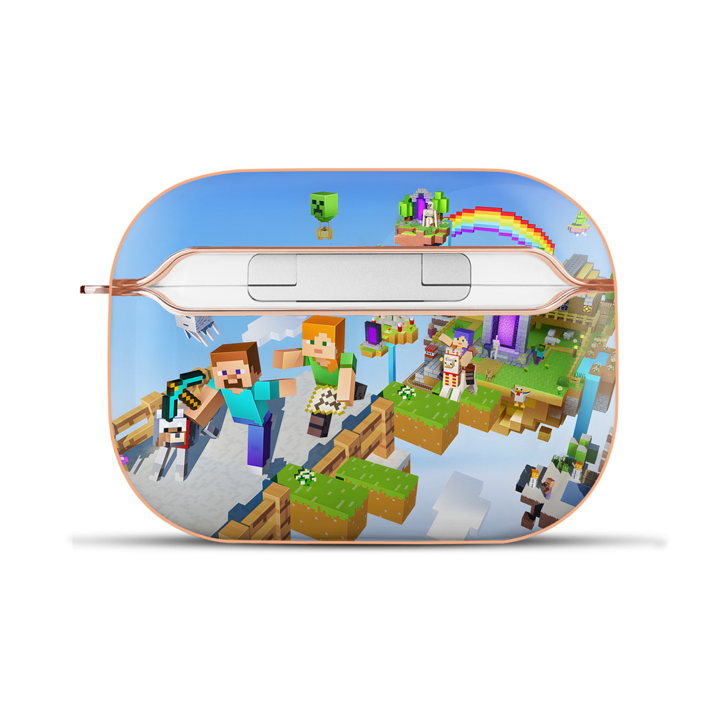 （画像用） マインクラフト ブロックの世界 Minecraft MC Block world 【AirPods Pro用】ハードシェル保護ケース｜耐衝撃・防指紋・カラビナ付き商品仕様