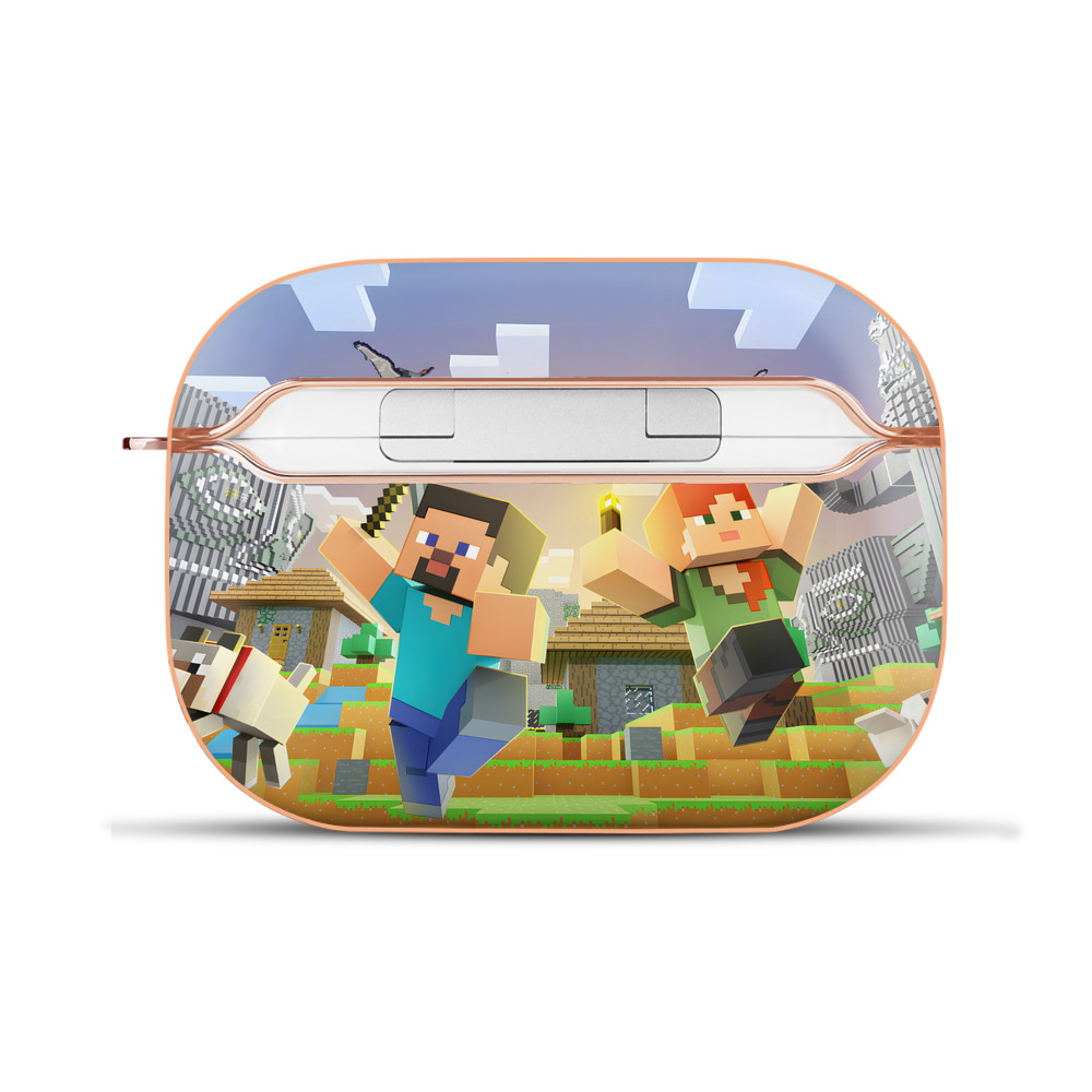 （画像用） マインクラフト ブロックの世界 Minecraft MC Block world 【AirPods Pro用】ハードシェル保護ケース｜耐衝撃・防指紋・カラビナ付き商品仕様