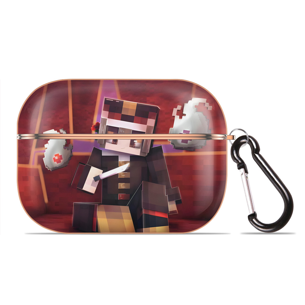（画像用） マインクラフト ブロックの世界 Minecraft MC Block world 【AirPods Pro用】ハードシェル保護ケース｜耐衝撃・防指紋・カラビナ付き商品仕様