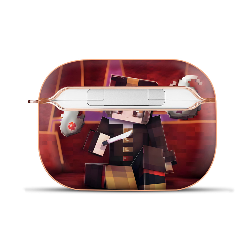 （画像用） マインクラフト ブロックの世界 Minecraft MC Block world 【AirPods Pro用】ハードシェル保護ケース｜耐衝撃・防指紋・カラビナ付き商品仕様