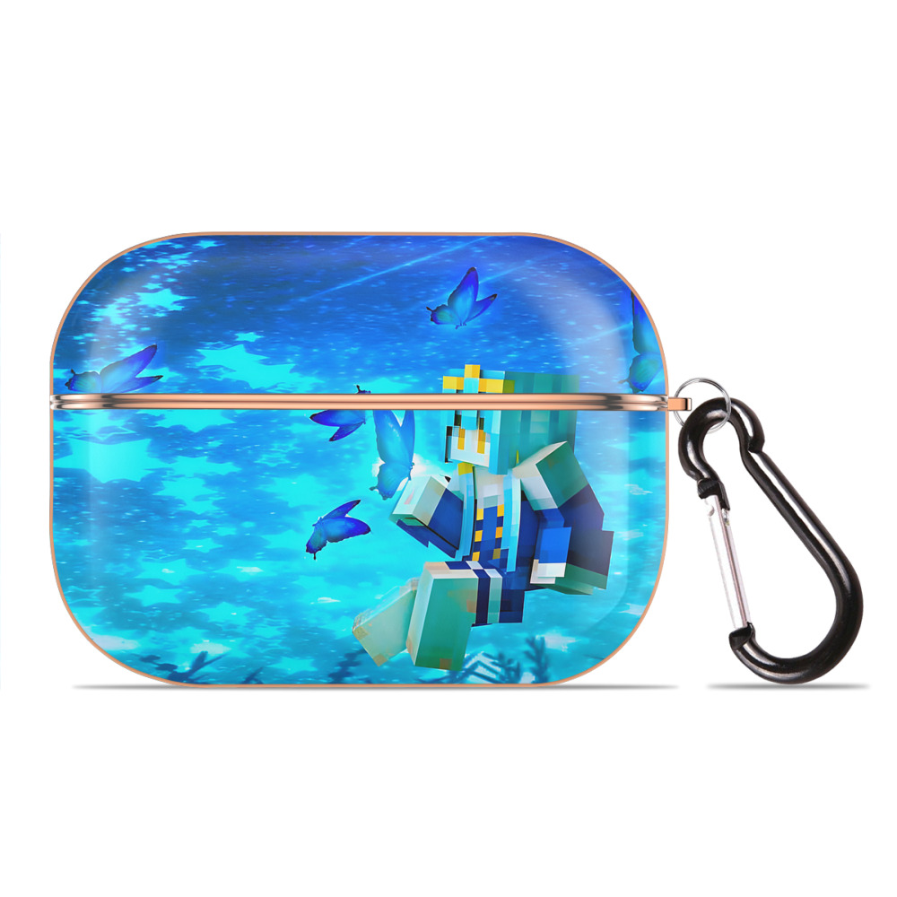 （画像用） マインクラフト ブロックの世界 Minecraft MC Block world 【AirPods Pro用】ハードシェル保護ケース｜耐衝撃・防指紋・カラビナ付き商品仕様