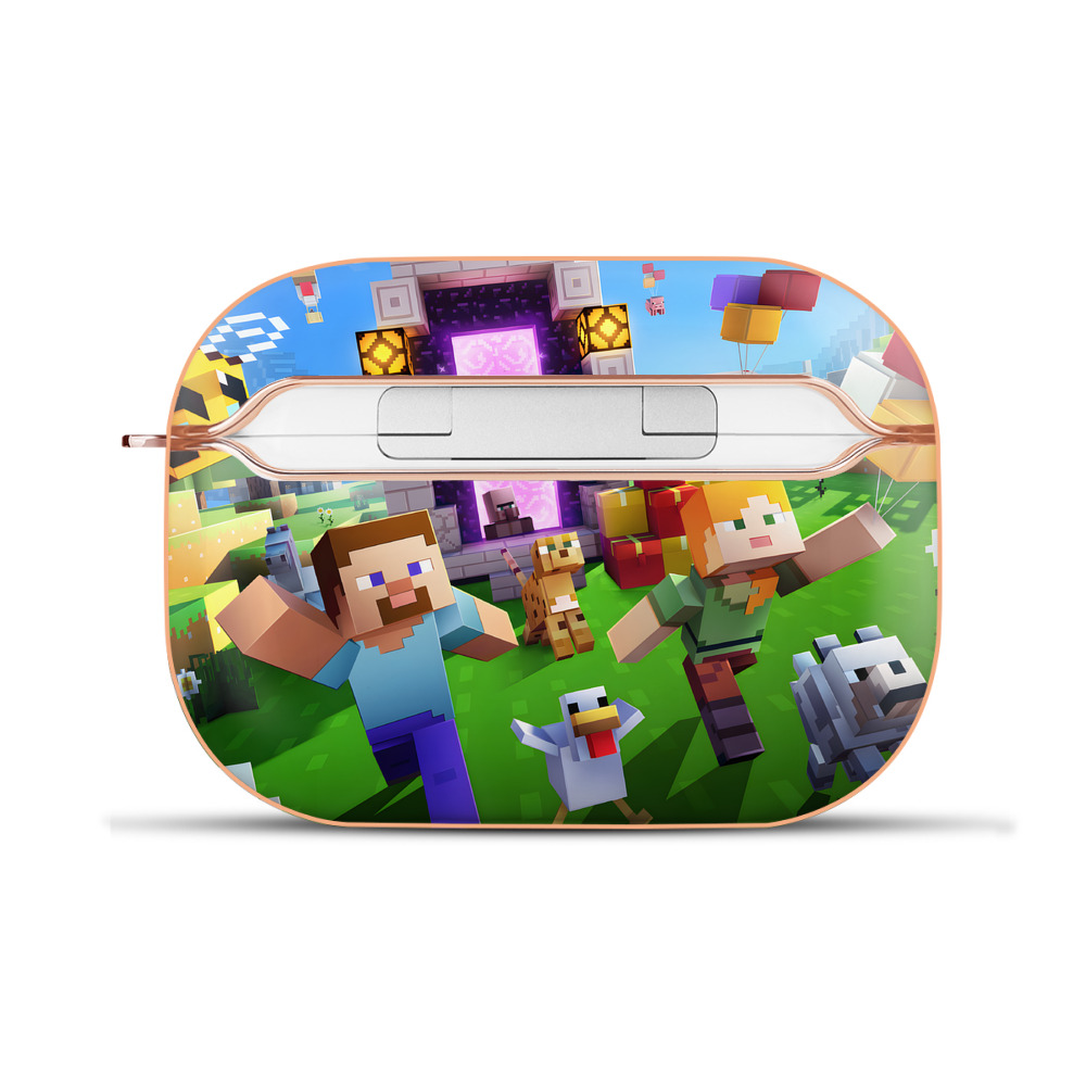 （画像用） マインクラフト ブロックの世界 Minecraft MC Block world 【AirPods Pro用】ハードシェル保護ケース｜耐衝撃・防指紋・カラビナ付き商品仕様