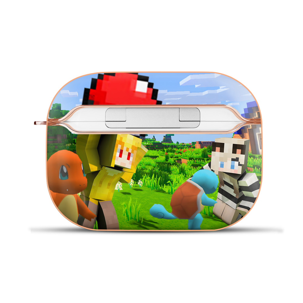 （画像用） マインクラフト ブロックの世界 Minecraft MC Block world 【AirPods Pro用】ハードシェル保護ケース｜耐衝撃・防指紋・カラビナ付き商品仕様