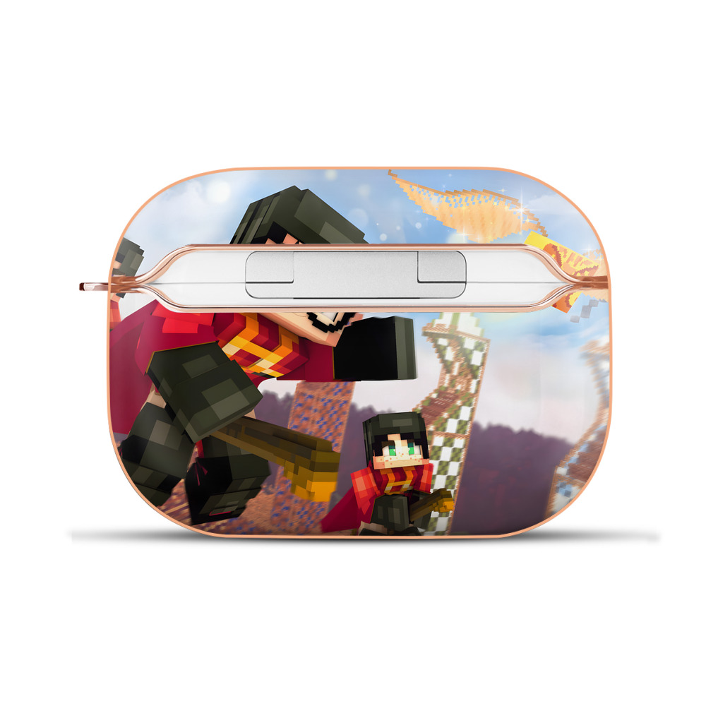 （画像用） マインクラフト ブロックの世界 Minecraft MC Block world 【AirPods Pro用】ハードシェル保護ケース｜耐衝撃・防指紋・カラビナ付き商品仕様