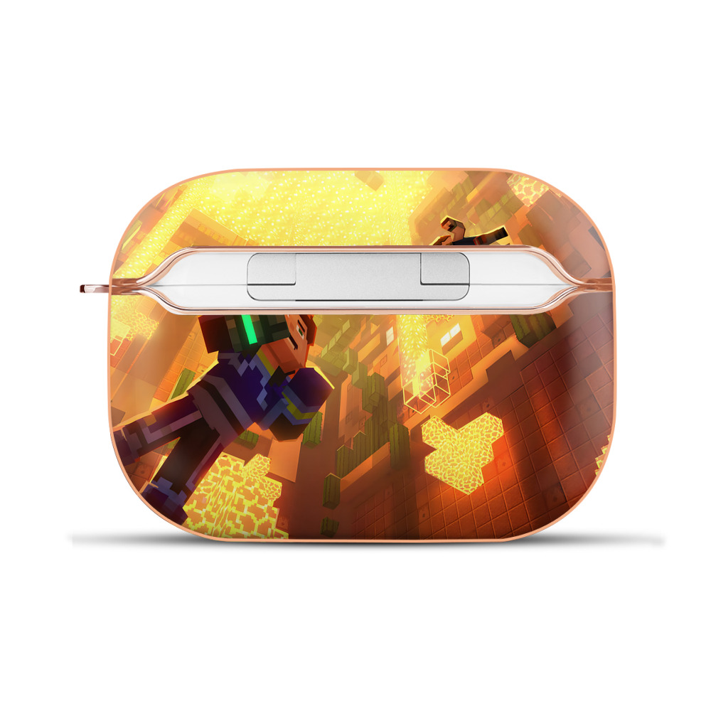 （画像用） マインクラフト ブロックの世界 Minecraft MC Block world 【AirPods Pro用】ハードシェル保護ケース｜耐衝撃・防指紋・カラビナ付き商品仕様