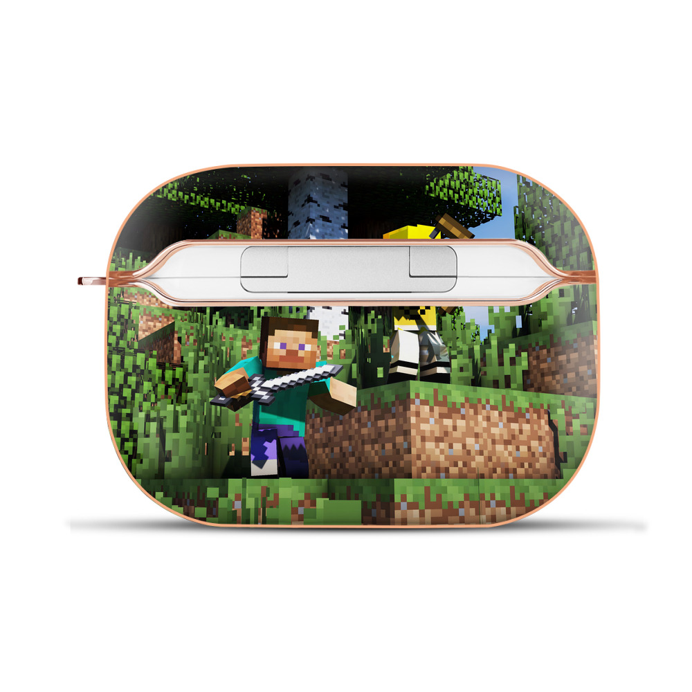 （画像用） マインクラフト ブロックの世界 Minecraft MC Block world 【AirPods Pro用】ハードシェル保護ケース｜耐衝撃・防指紋・カラビナ付き商品仕様