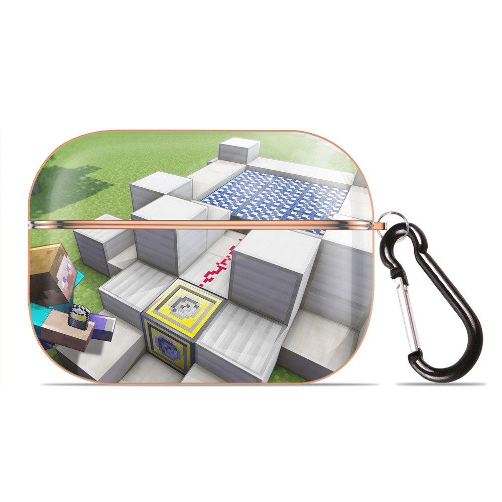 （画像用） マインクラフト ブロックの世界 Minecraft MC Block world 【AirPods Pro用】ハードシェル保護ケース｜耐衝撃・防指紋・カラビナ付き商品仕様