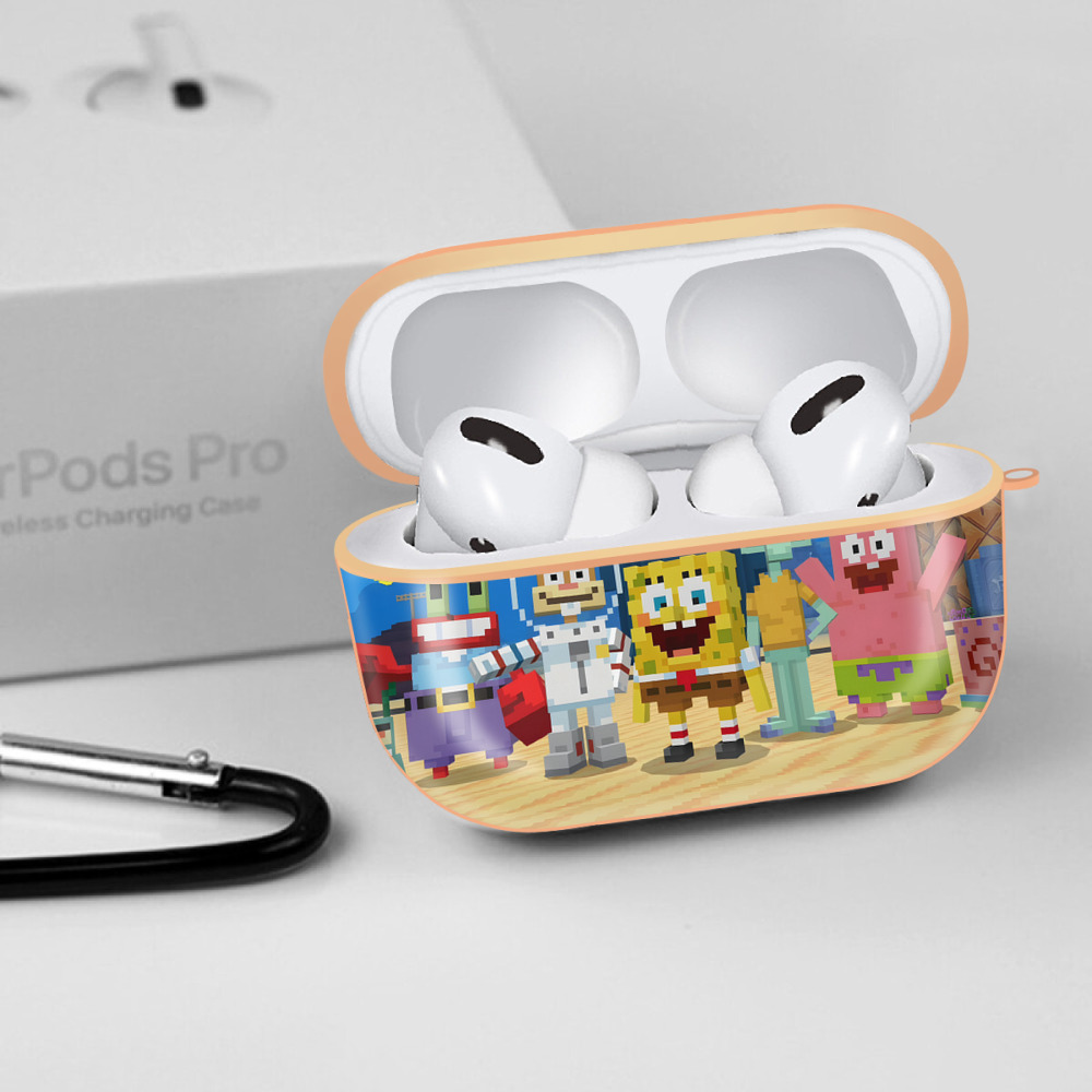 マインクラフト ブロックの世界 Minecraft MC Block world 【AirPods Pro用】ハードシェル保護ケース｜耐衝撃・防指紋・カラビナ付き商品仕様