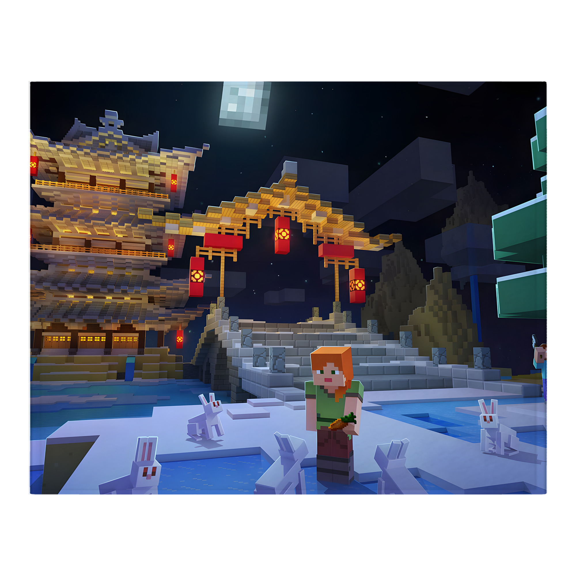 （画像用） マインクラフト ブロックの世界 Minecraft MC Block world フランネルブランケット・多サイズ対応（横型）