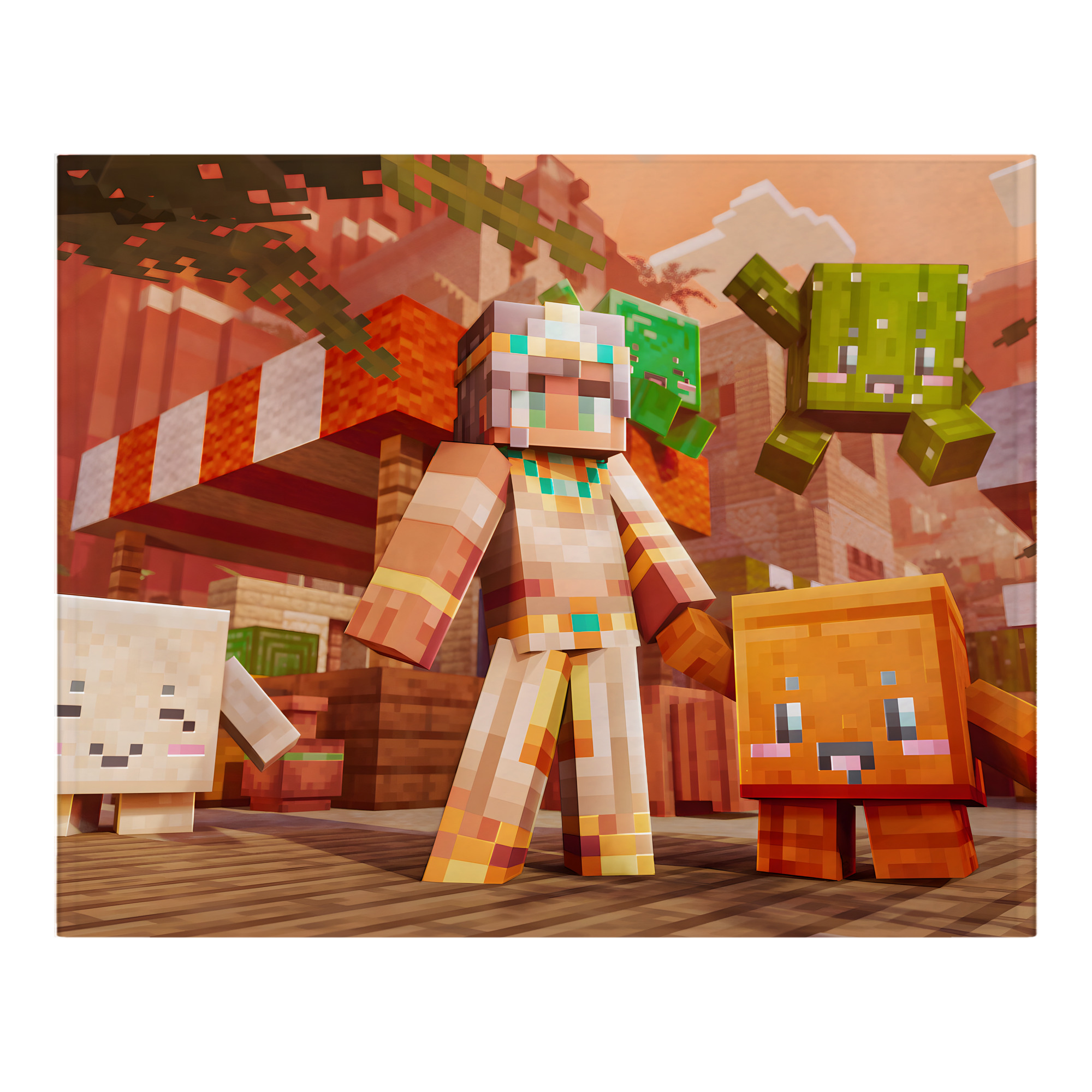 （画像用） マインクラフト ブロックの世界 Minecraft MC Block world フランネルブランケット・多サイズ対応（横型）