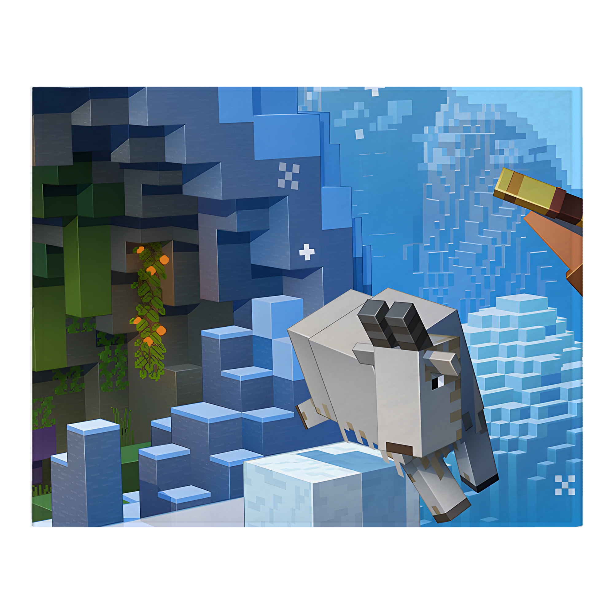 （画像用） マインクラフト ブロックの世界 Minecraft MC Block world フランネルブランケット・多サイズ対応（横型）