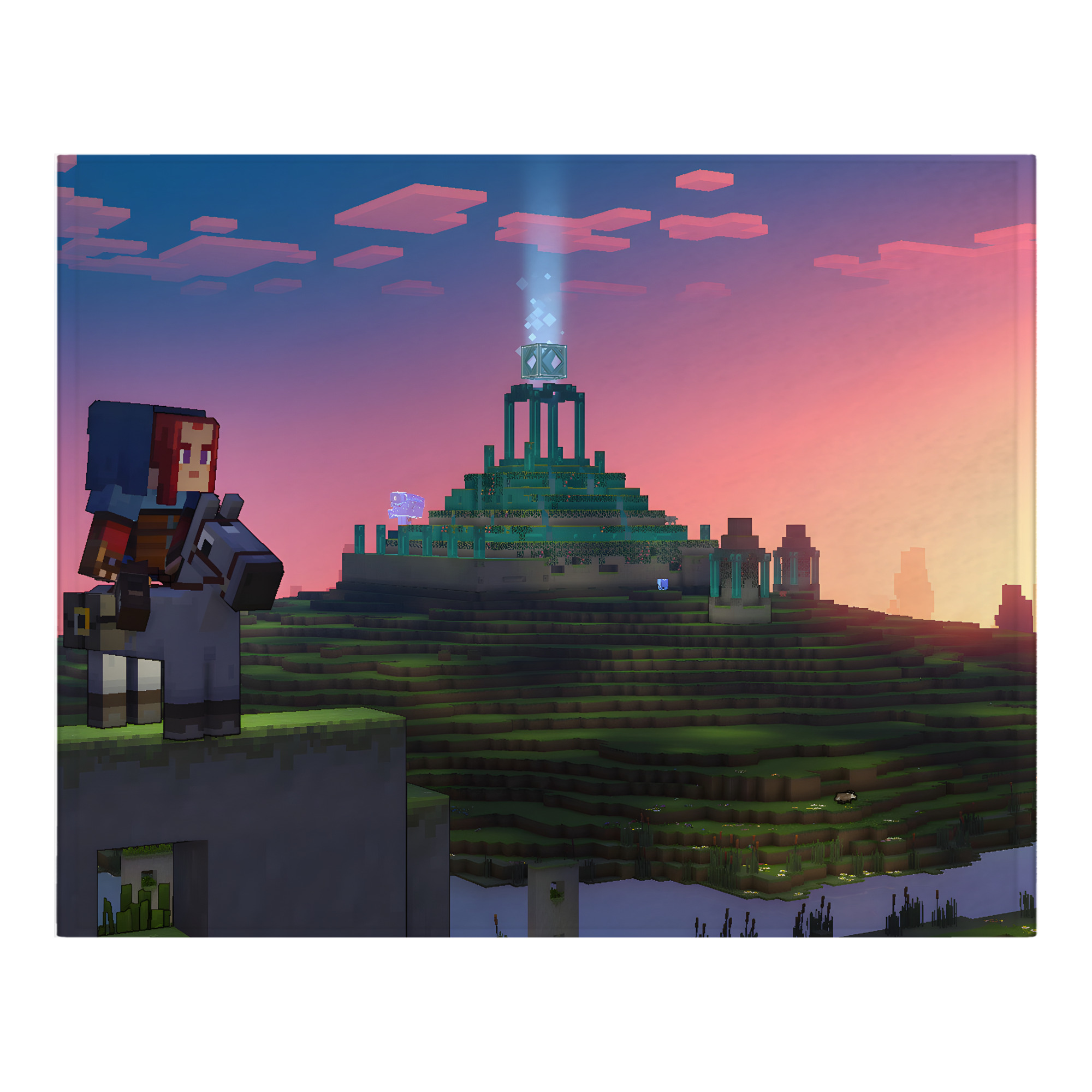 （画像用） マインクラフト ブロックの世界 Minecraft MC Block world フランネルブランケット・多サイズ対応（横型）