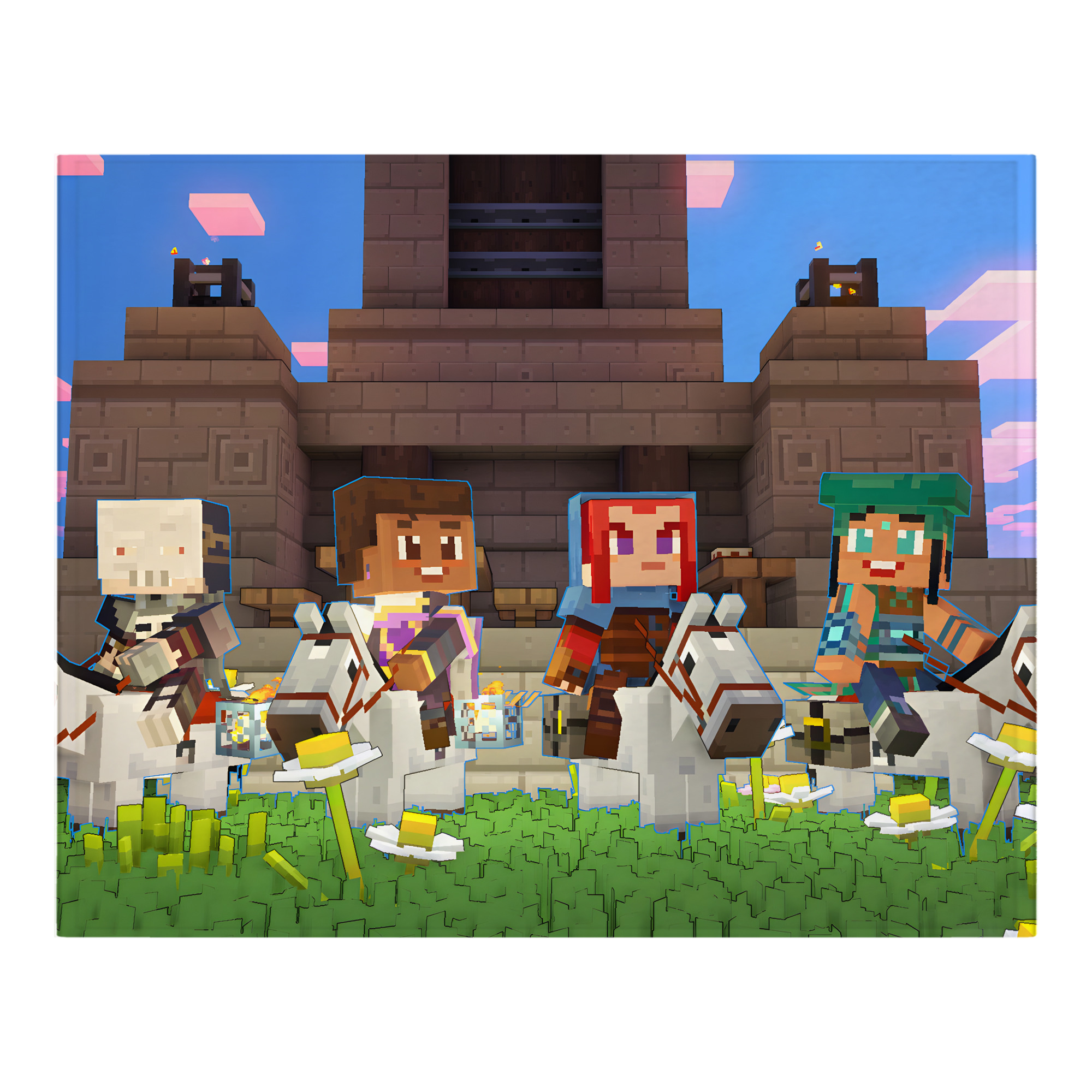 （画像用） マインクラフト ブロックの世界 Minecraft MC Block world フランネルブランケット・多サイズ対応（横型）