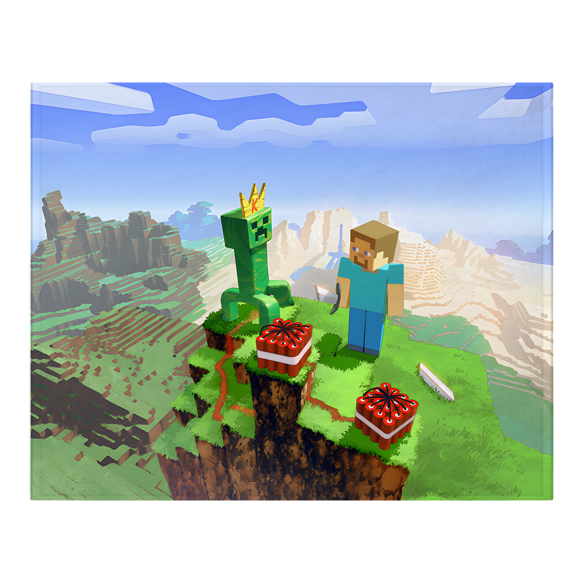 （画像用） マインクラフト ブロックの世界 Minecraft MC Block world フランネルブランケット・多サイズ対応（横型）