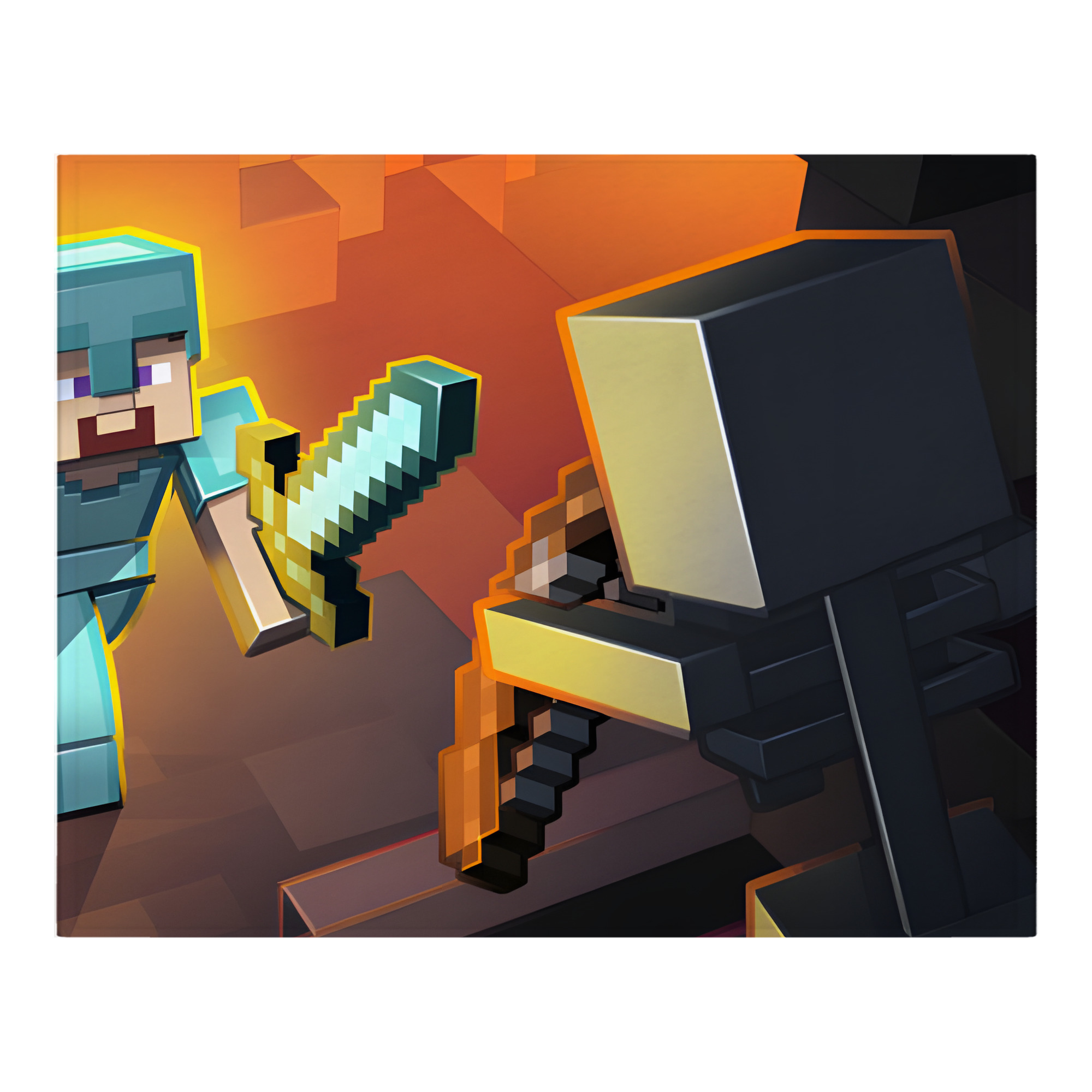 （画像用） マインクラフト ブロックの世界 Minecraft MC Block world フランネルブランケット・多サイズ対応（横型）