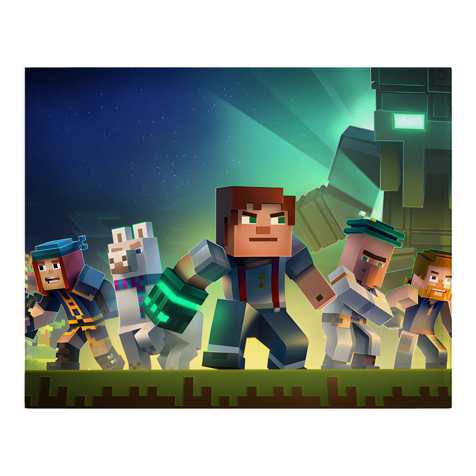 （画像用） マインクラフト ブロックの世界 Minecraft MC Block world フランネルブランケット・多サイズ対応（横型）