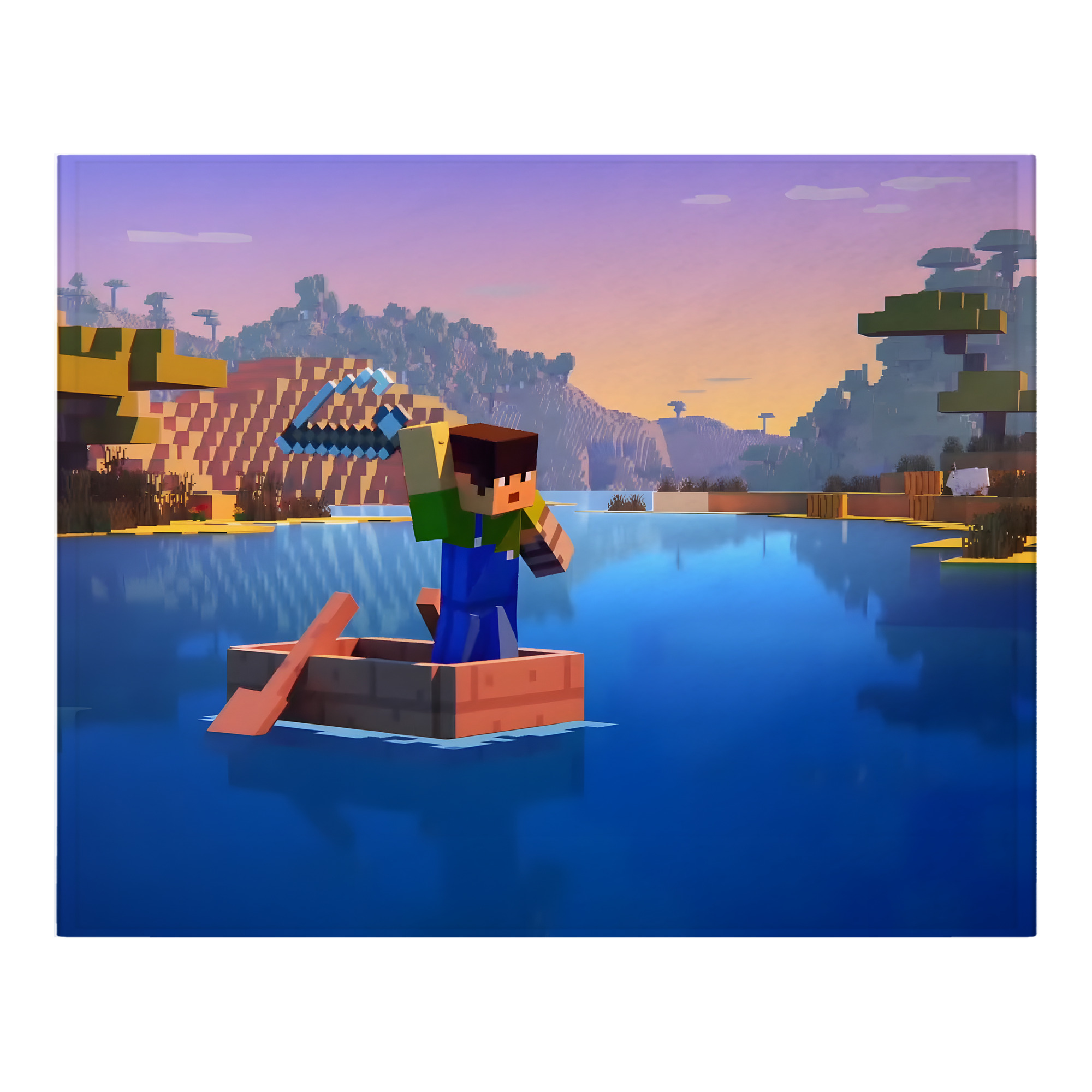 （画像用） マインクラフト ブロックの世界 Minecraft MC Block world フランネルブランケット・多サイズ対応（横型）