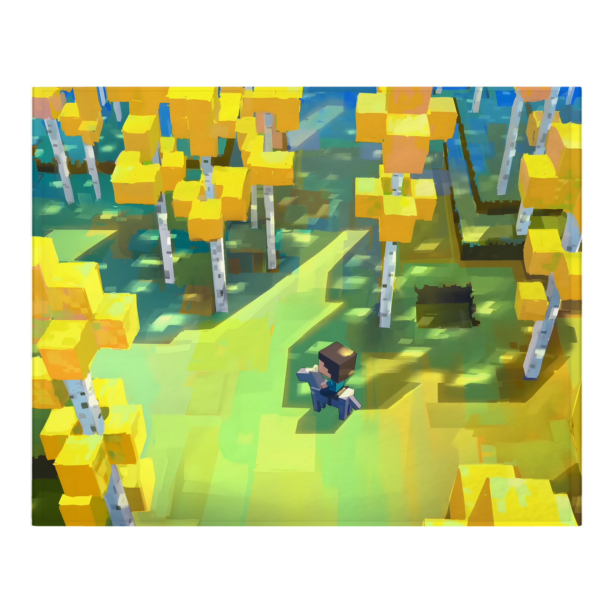 （画像用） マインクラフト ブロックの世界 Minecraft MC Block world フランネルブランケット・多サイズ対応（横型）