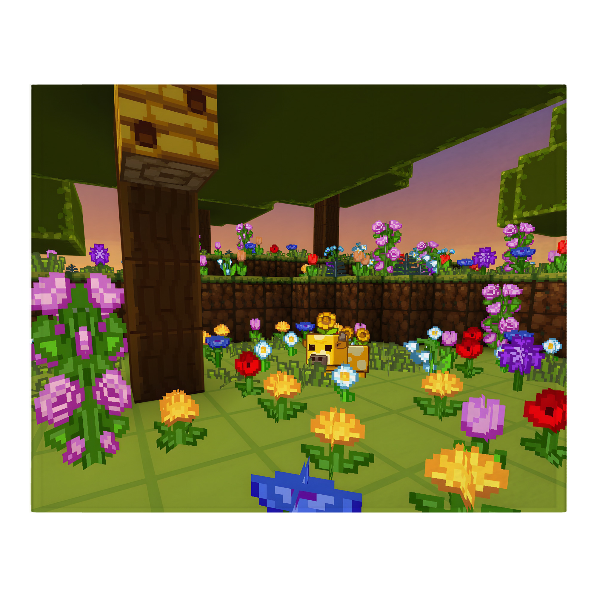 （画像用） マインクラフト ブロックの世界 Minecraft MC Block world フランネルブランケット・多サイズ対応（横型）