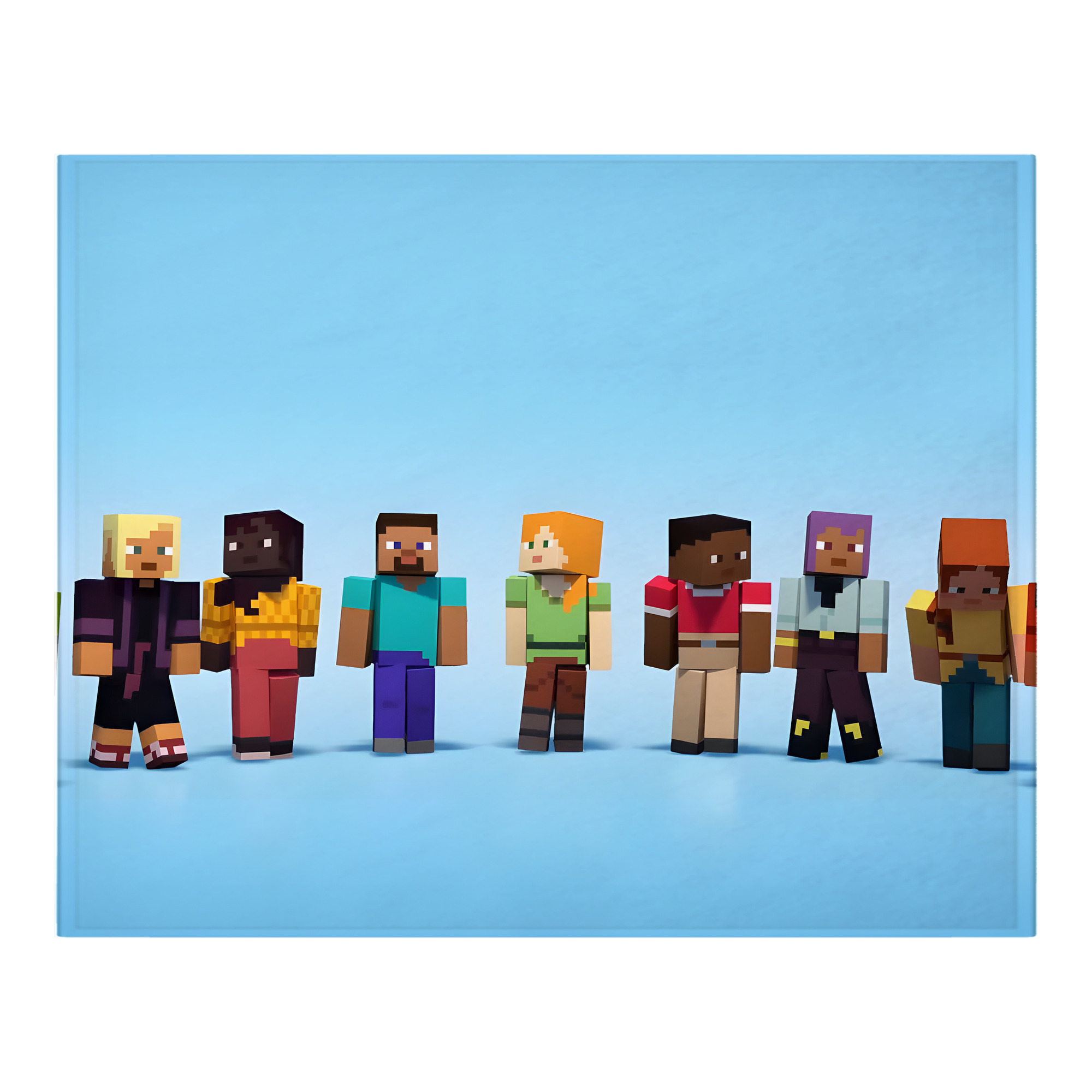 （画像用） マインクラフト ブロックの世界 Minecraft MC Block world フランネルブランケット・多サイズ対応（横型）