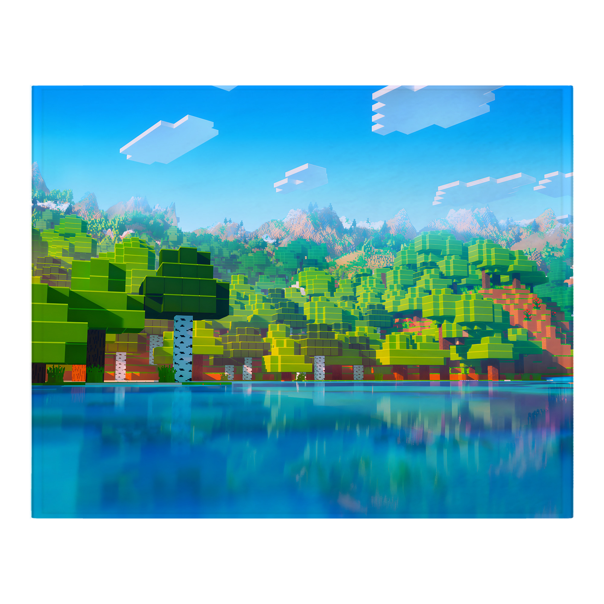 （画像用） マインクラフト ブロックの世界 Minecraft MC Block world フランネルブランケット・多サイズ対応（横型）