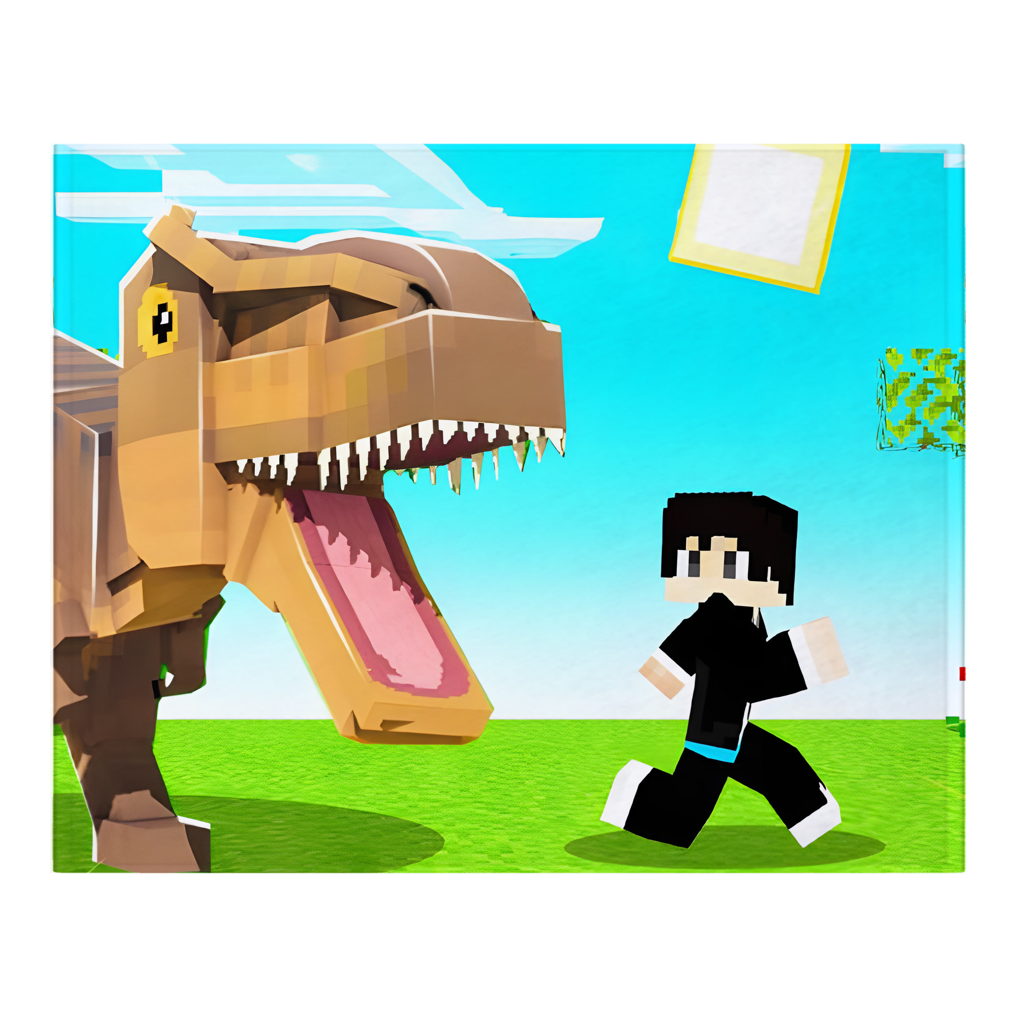 （画像用） マインクラフト ブロックの世界 Minecraft MC Block world フランネルブランケット・多サイズ対応（横型）