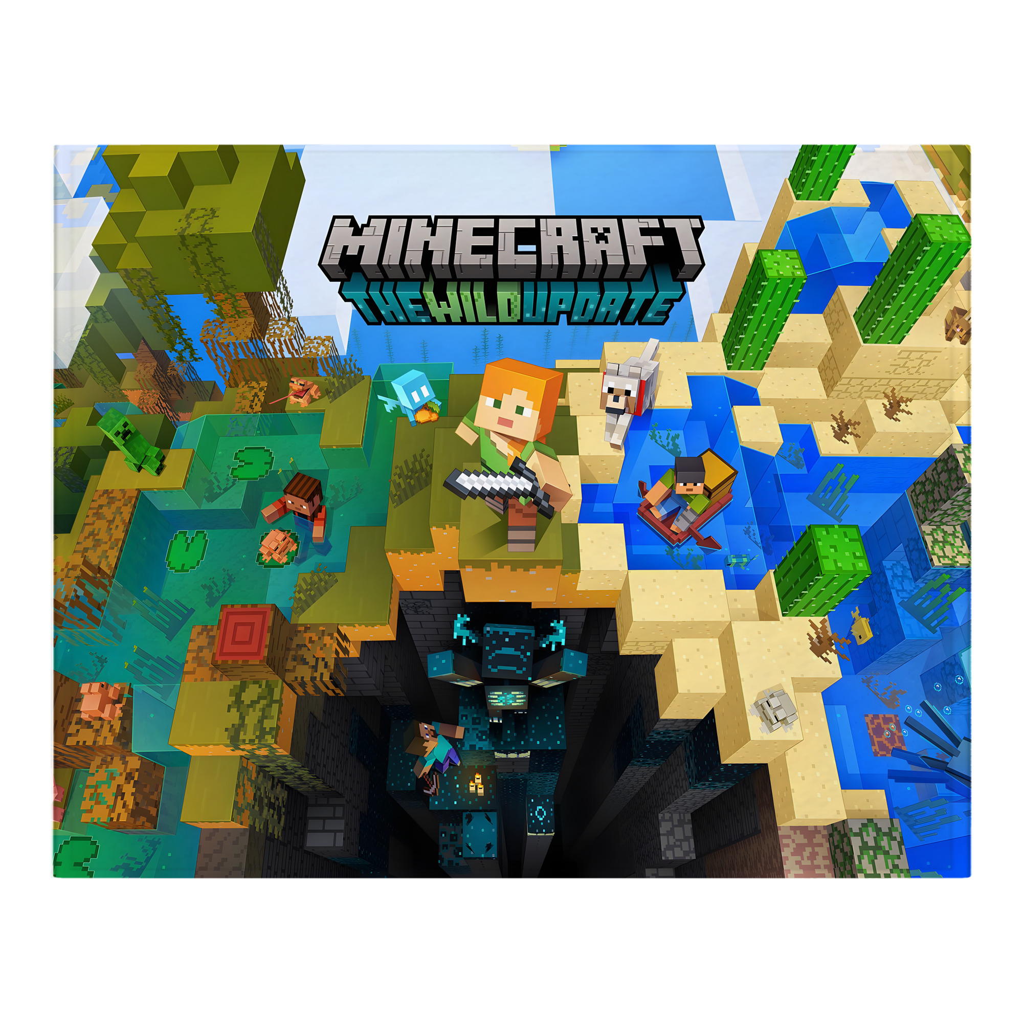 （画像用） マインクラフト ブロックの世界 Minecraft MC Block world フランネルブランケット・多サイズ対応（横型）
