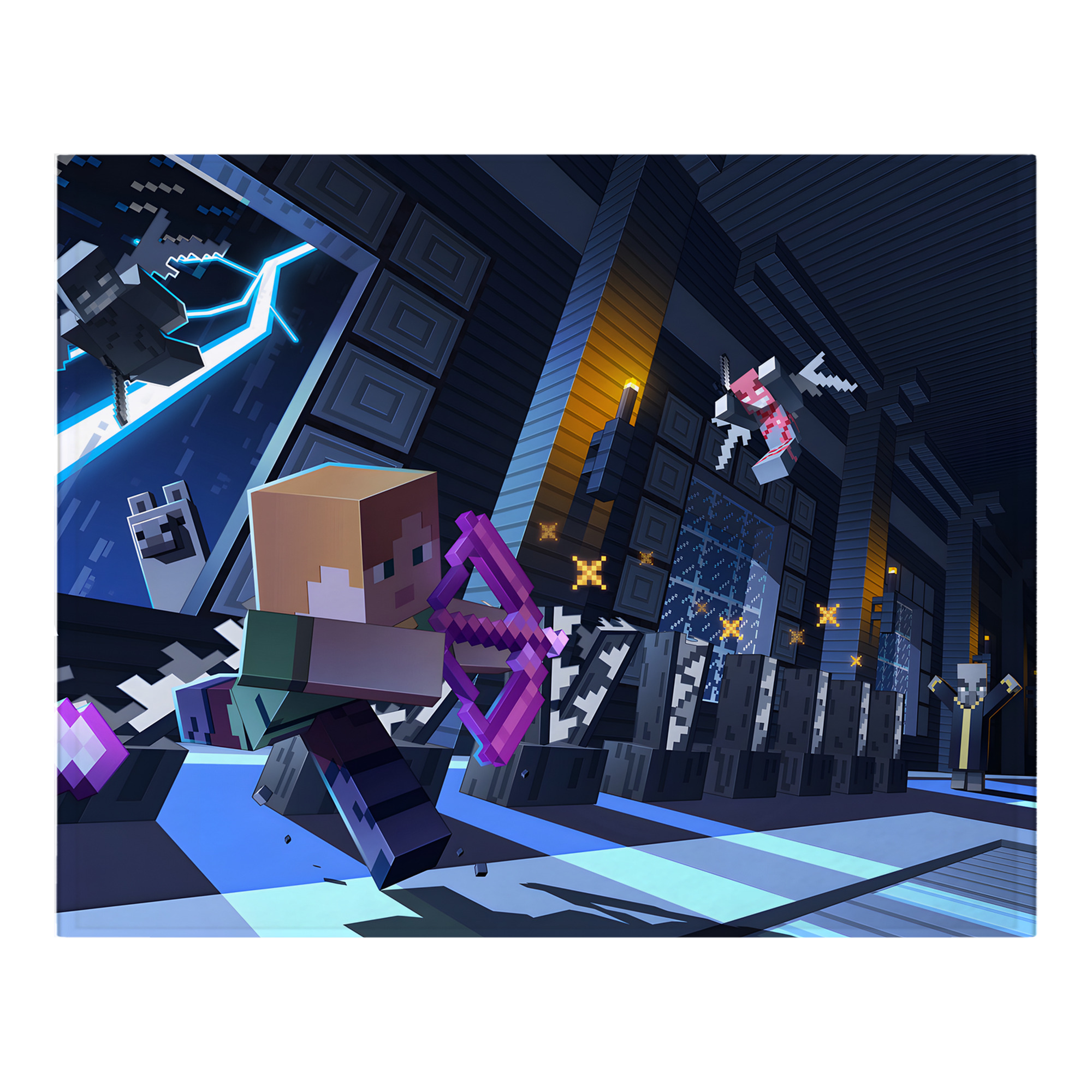 （画像用） マインクラフト ブロックの世界 Minecraft MC Block world フランネルブランケット・多サイズ対応（横型）