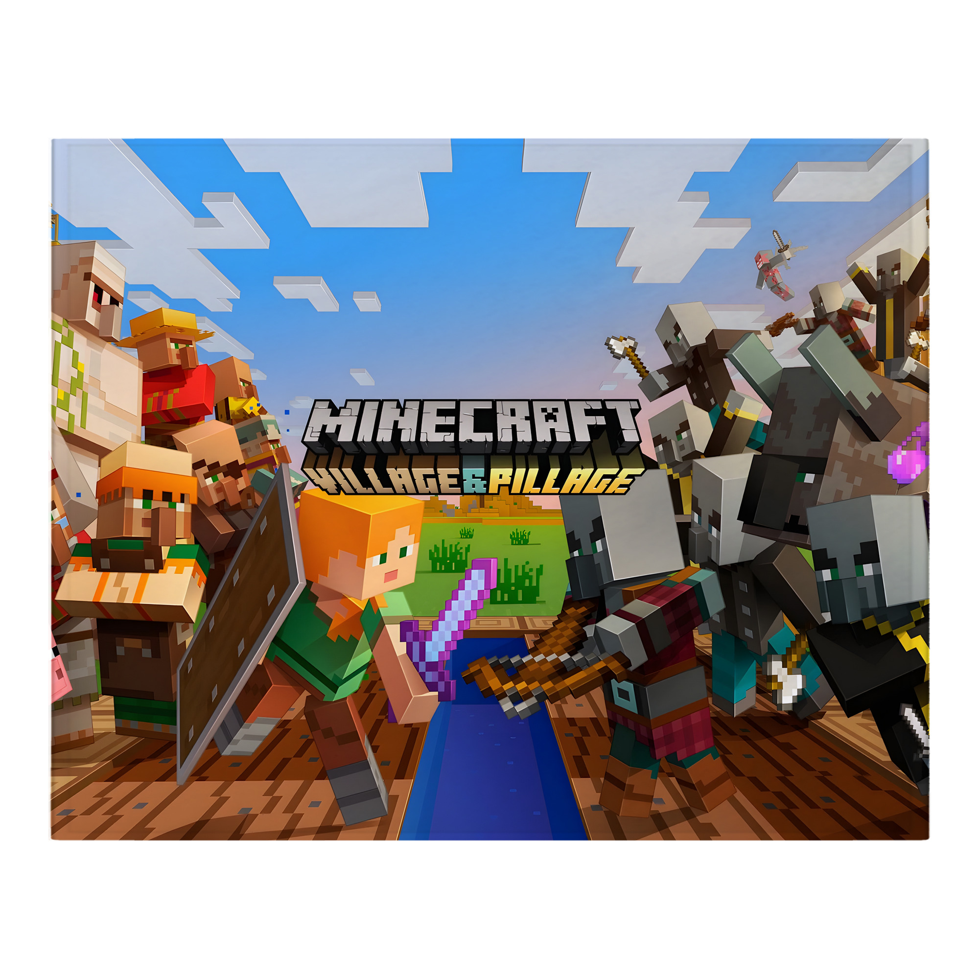 （画像用） マインクラフト ブロックの世界 Minecraft MC Block world フランネルブランケット・多サイズ対応（横型）