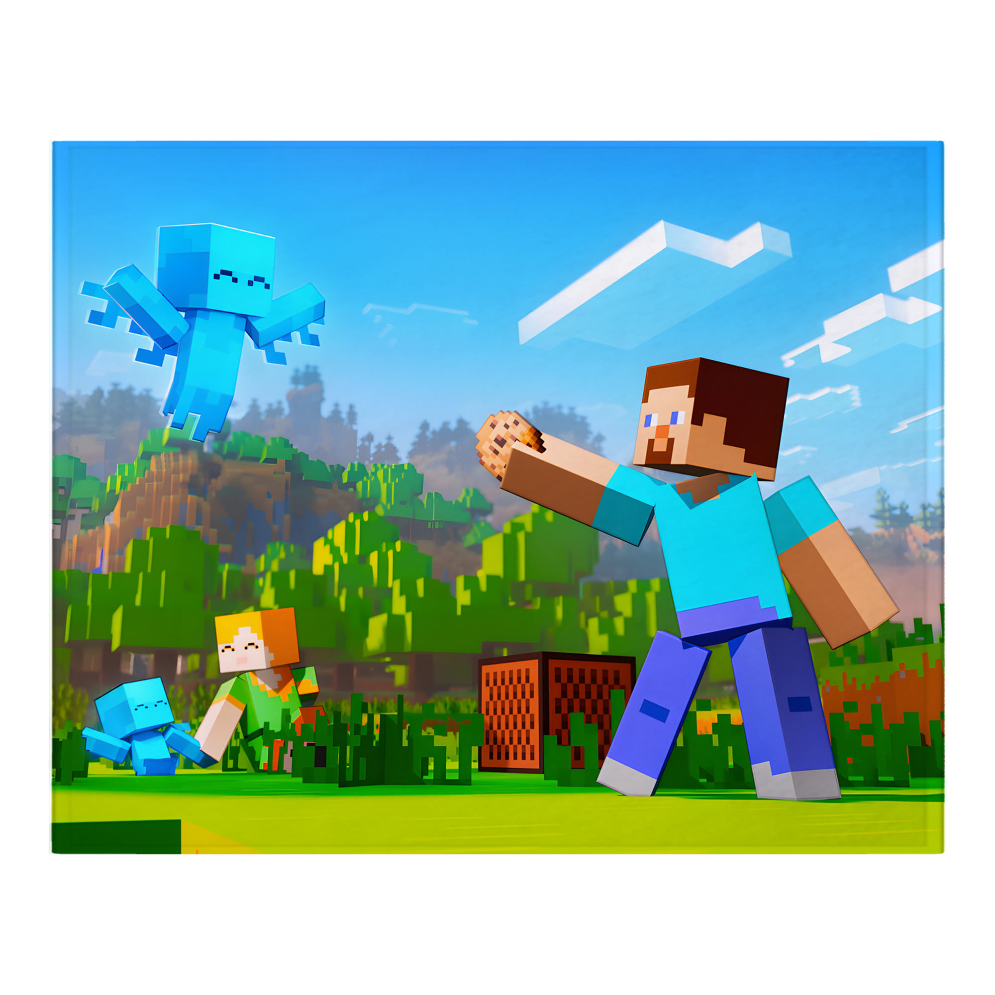 （画像用） マインクラフト ブロックの世界 Minecraft MC Block world フランネルブランケット・多サイズ対応（横型）