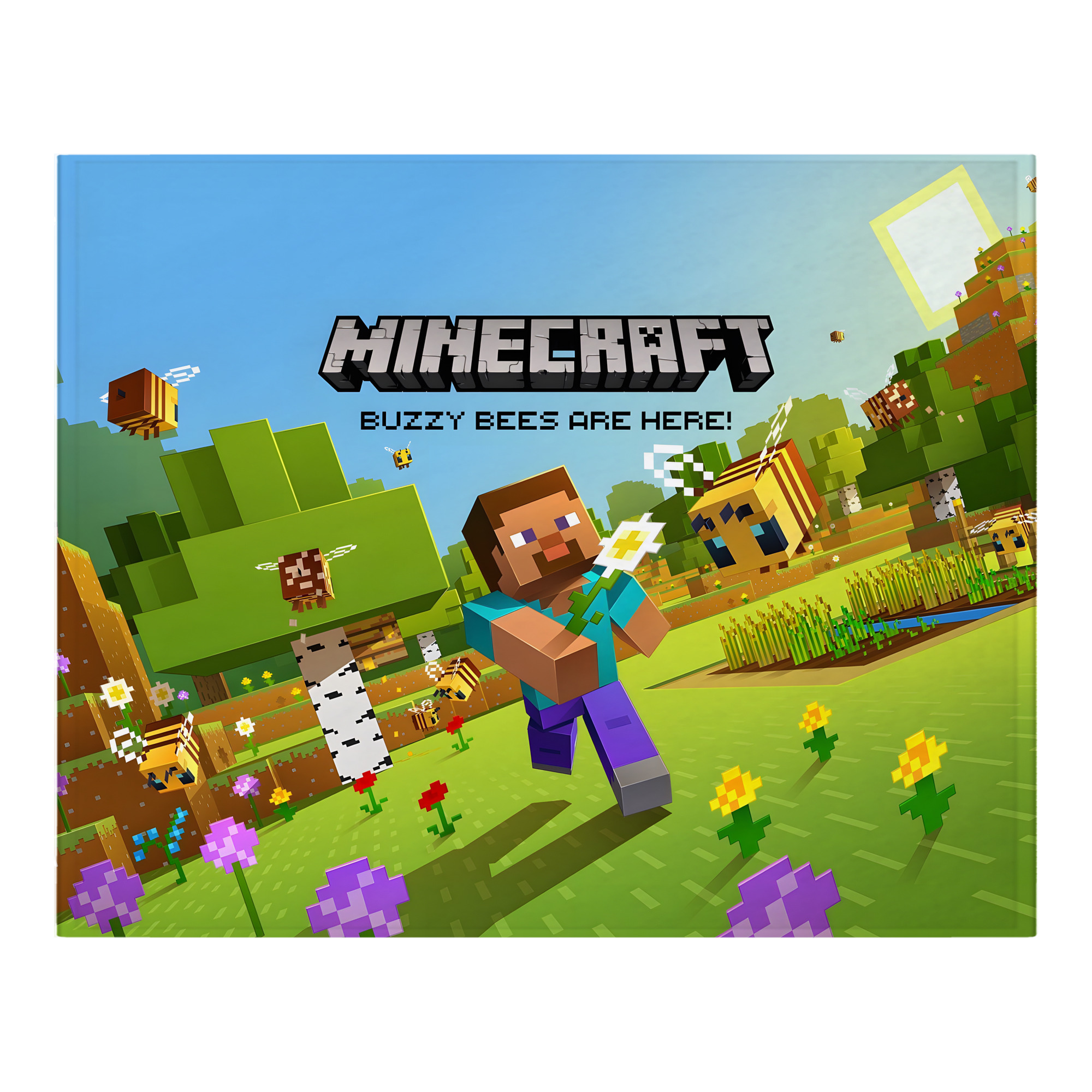 （画像用） マインクラフト ブロックの世界 Minecraft MC Block world フランネルブランケット・多サイズ対応（横型）