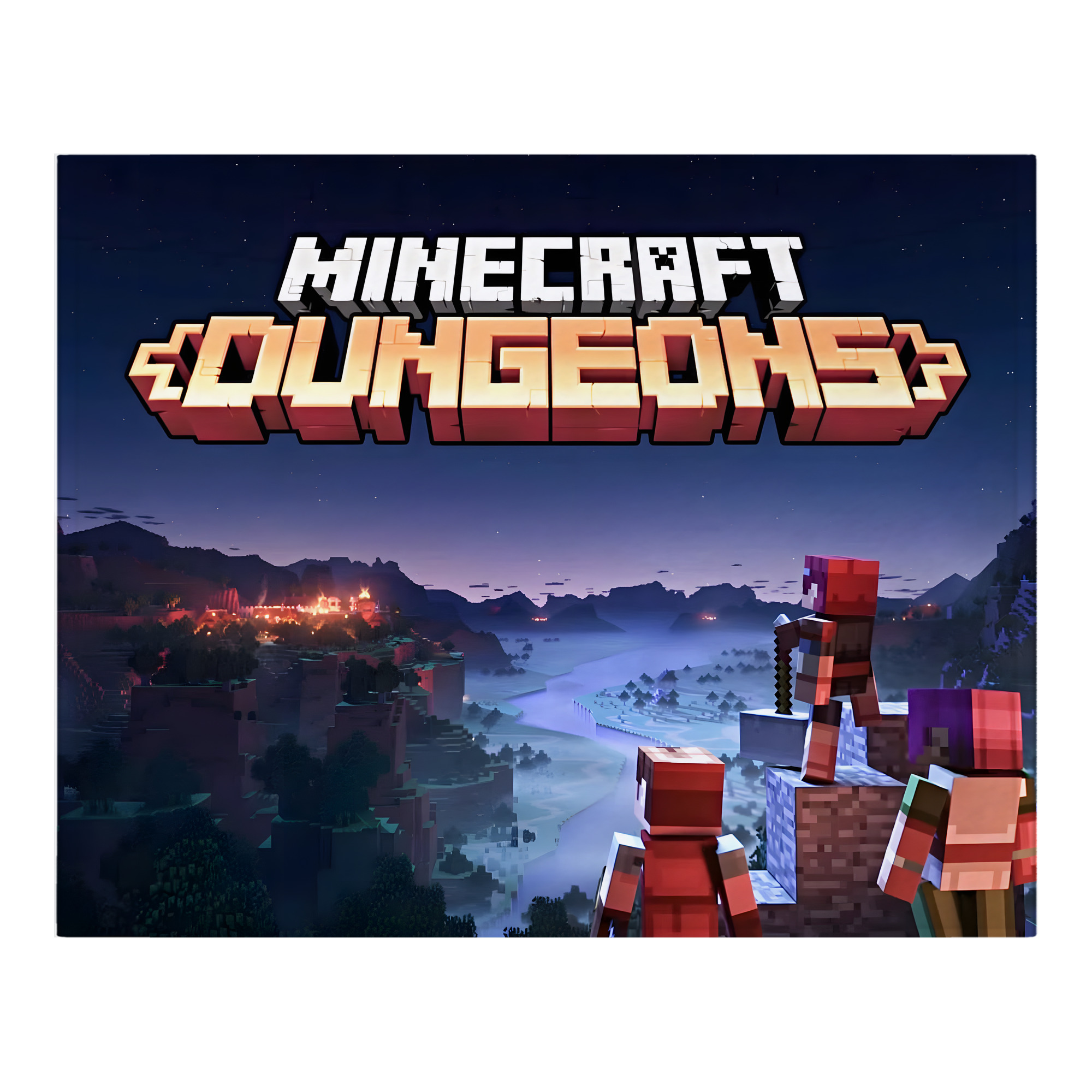 （画像用） マインクラフト ブロックの世界 Minecraft MC Block world フランネルブランケット・多サイズ対応（横型）