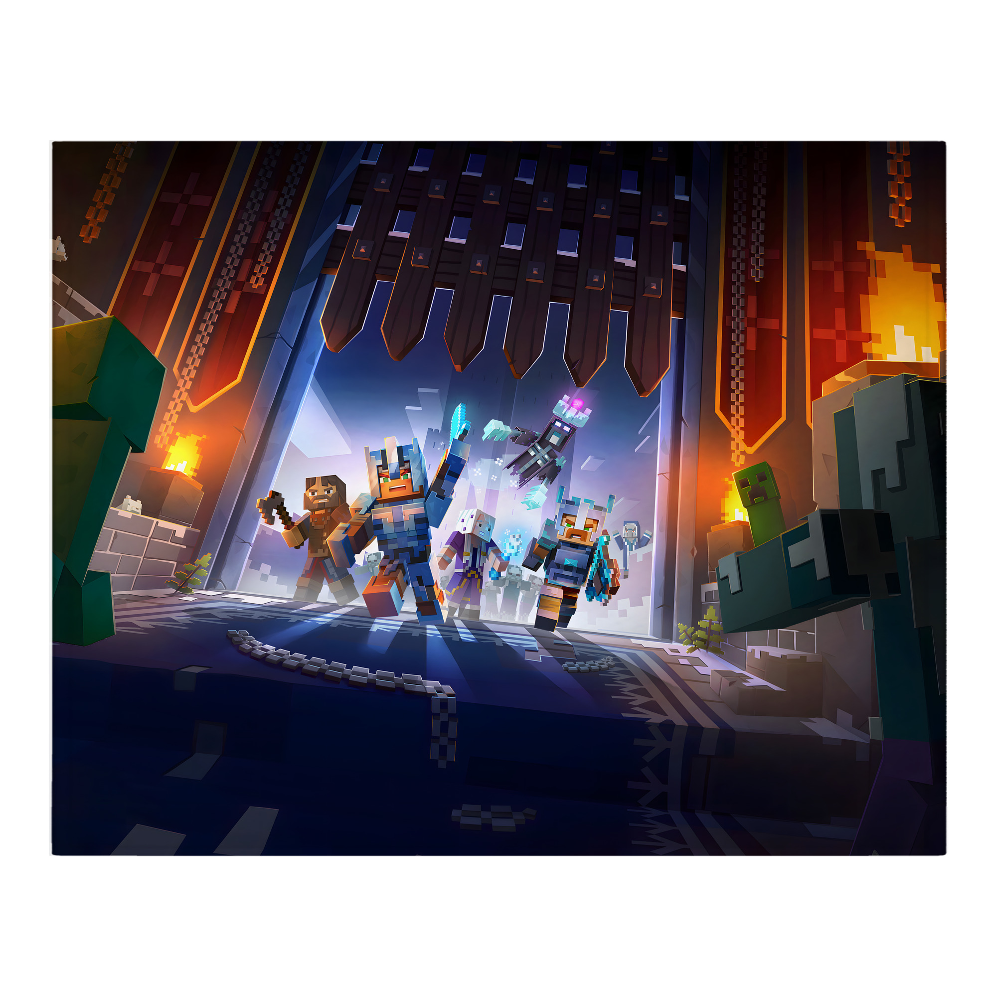 （画像用） マインクラフト ブロックの世界 Minecraft MC Block world フランネルブランケット・多サイズ対応（横型）
