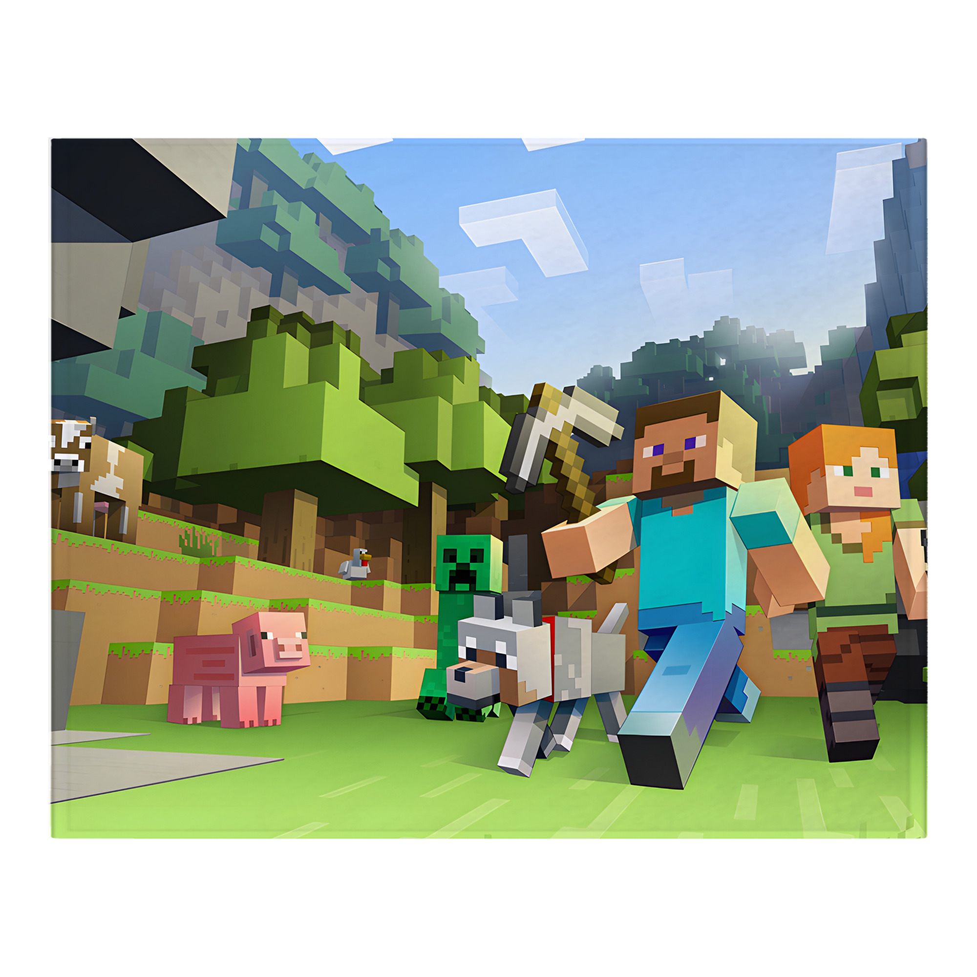 （画像用） マインクラフト ブロックの世界 Minecraft MC Block world フランネルブランケット・多サイズ対応（横型）