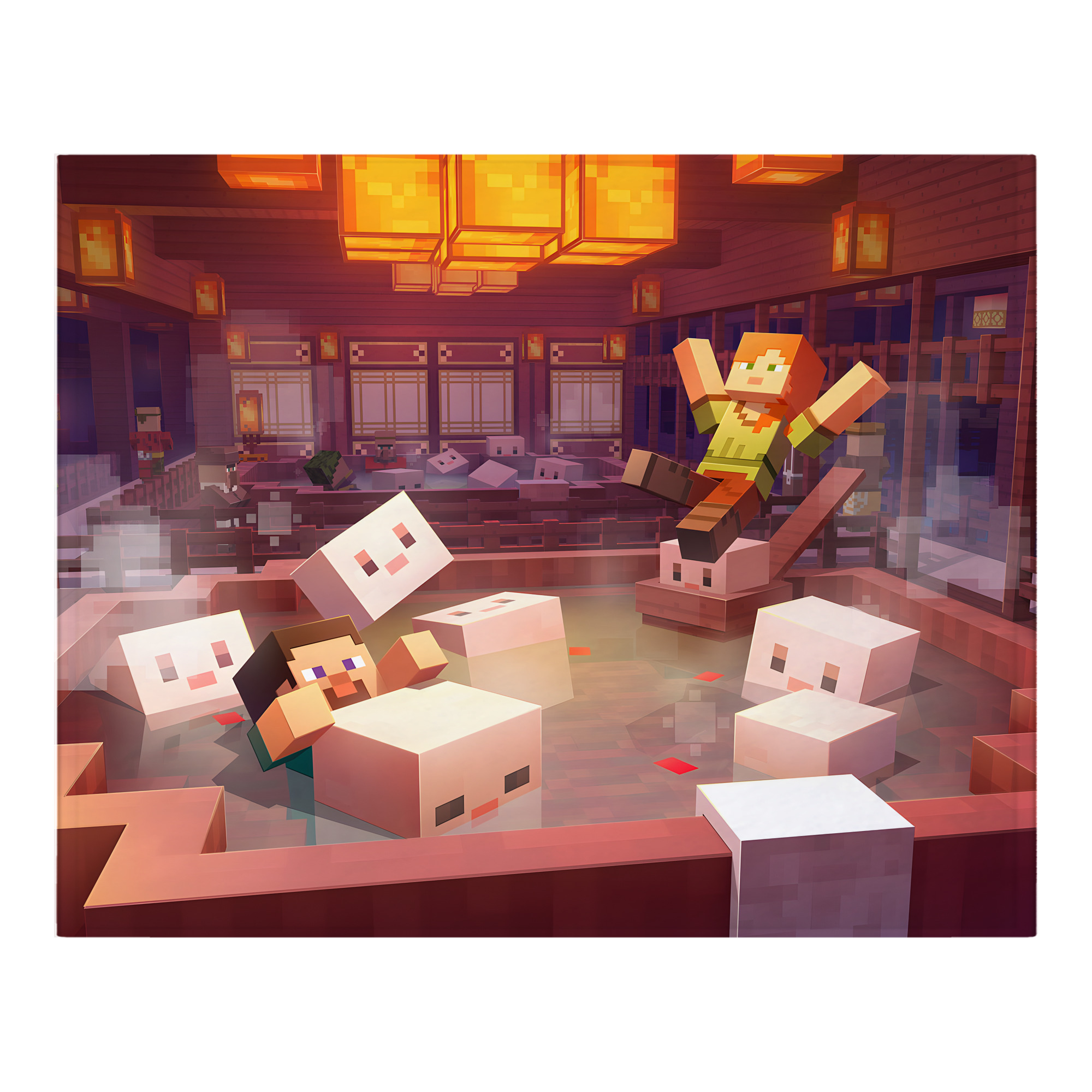 （画像用） マインクラフト ブロックの世界 Minecraft MC Block world フランネルブランケット・多サイズ対応（横型）