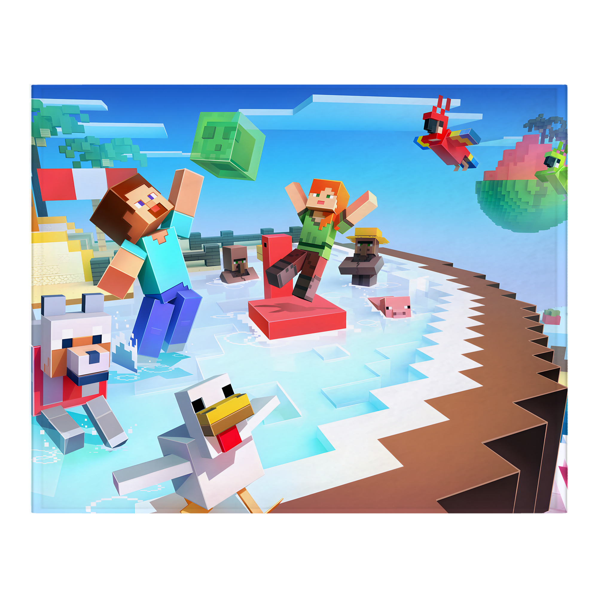 （画像用） マインクラフト ブロックの世界 Minecraft MC Block world フランネルブランケット・多サイズ対応（横型）