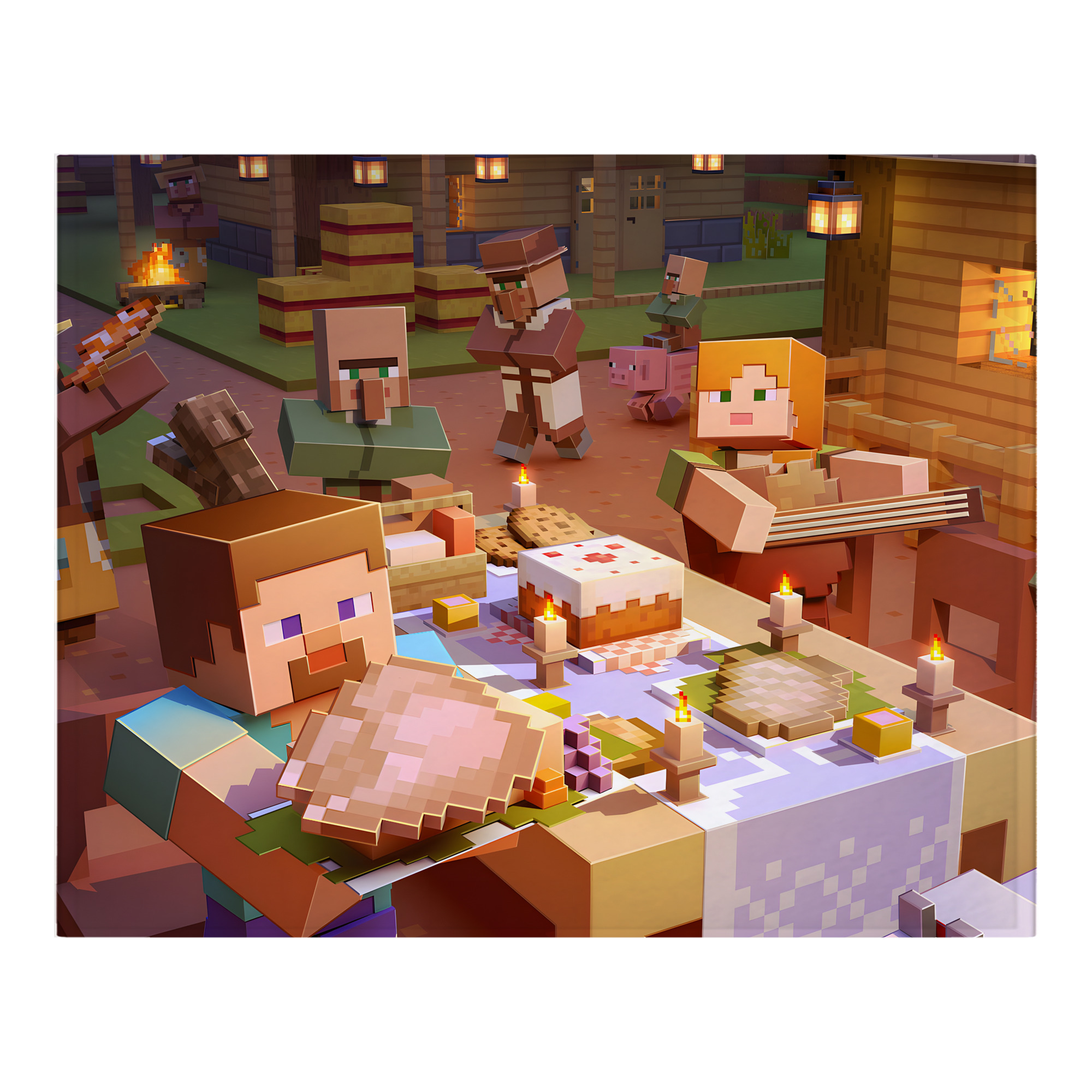 （画像用） マインクラフト ブロックの世界 Minecraft MC Block world フランネルブランケット・多サイズ対応（横型）