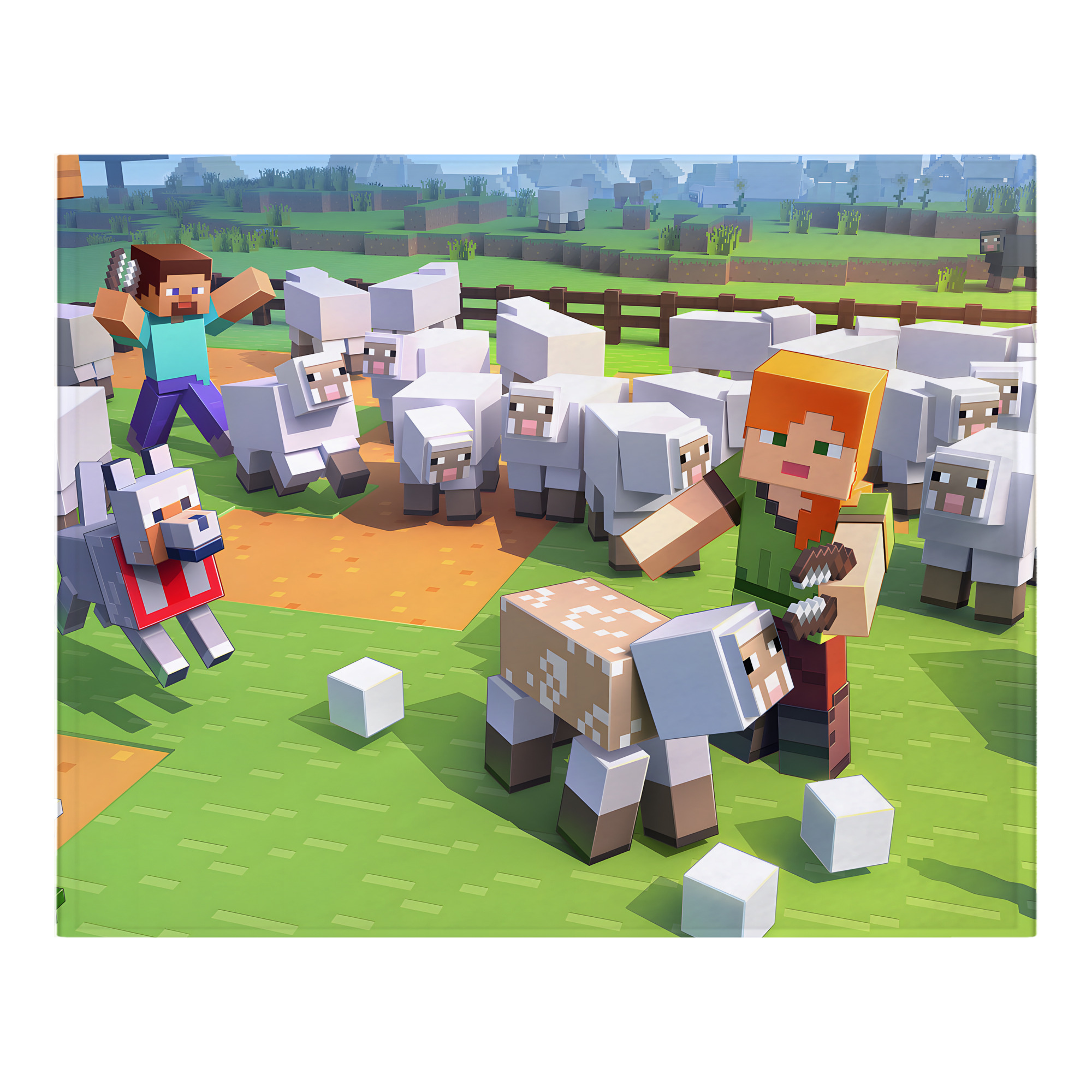 （画像用） マインクラフト ブロックの世界 Minecraft MC Block world フランネルブランケット・多サイズ対応（横型）