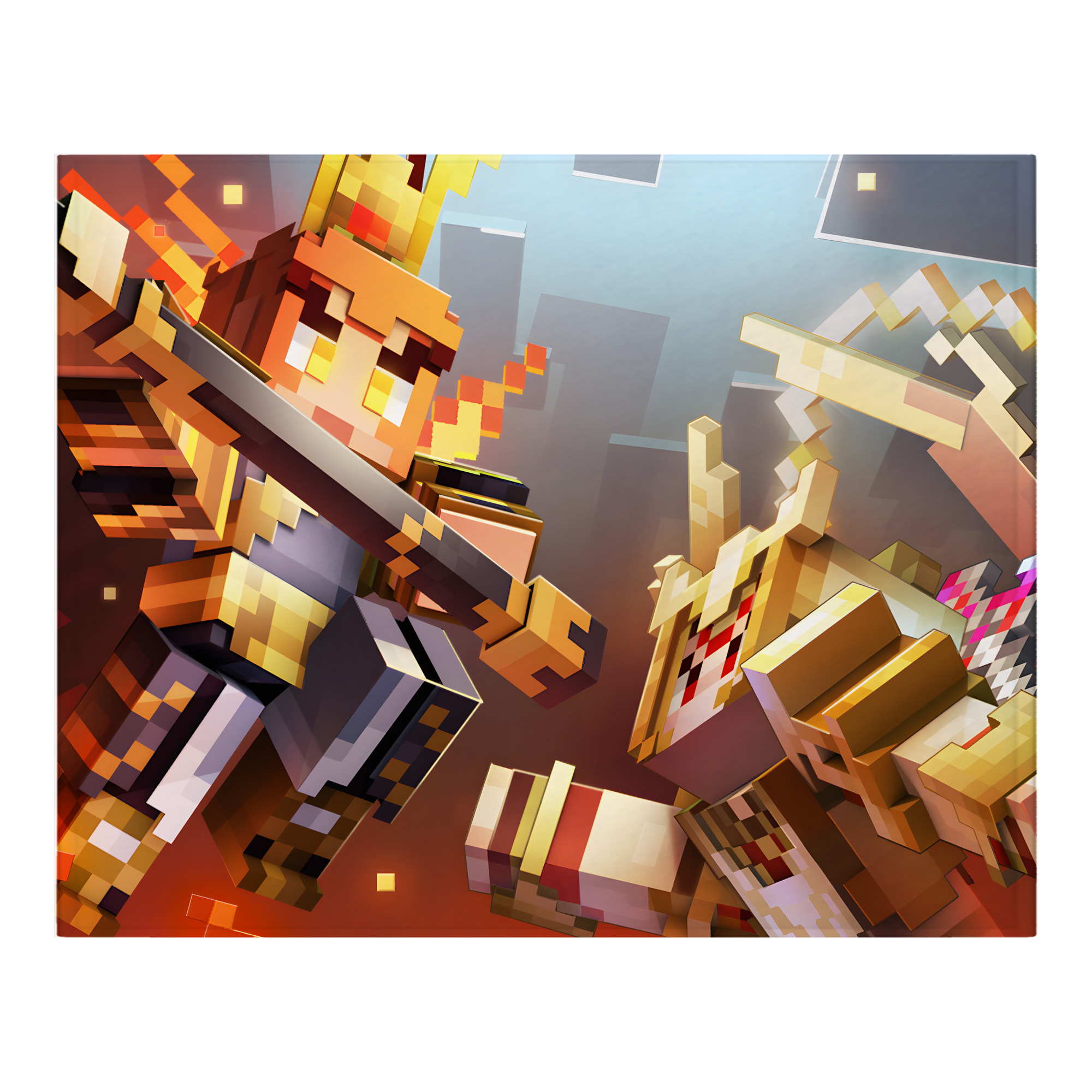（画像用） マインクラフト ブロックの世界 Minecraft MC Block world フランネルブランケット・多サイズ対応（横型）